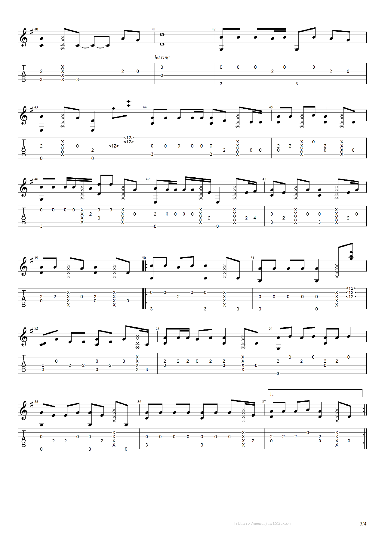 大田后生仔吉他谱_林啟得_C调指弹/独奏谱_图谱3