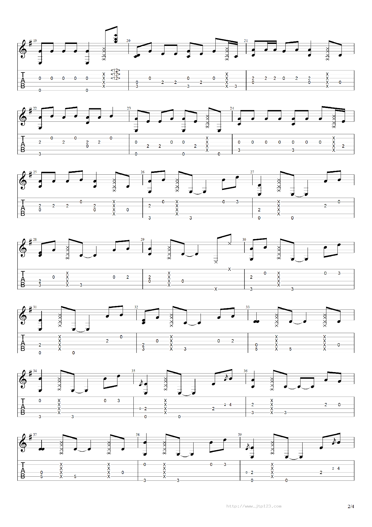 大田后生仔吉他谱_林啟得_C调指弹/独奏谱_图谱2