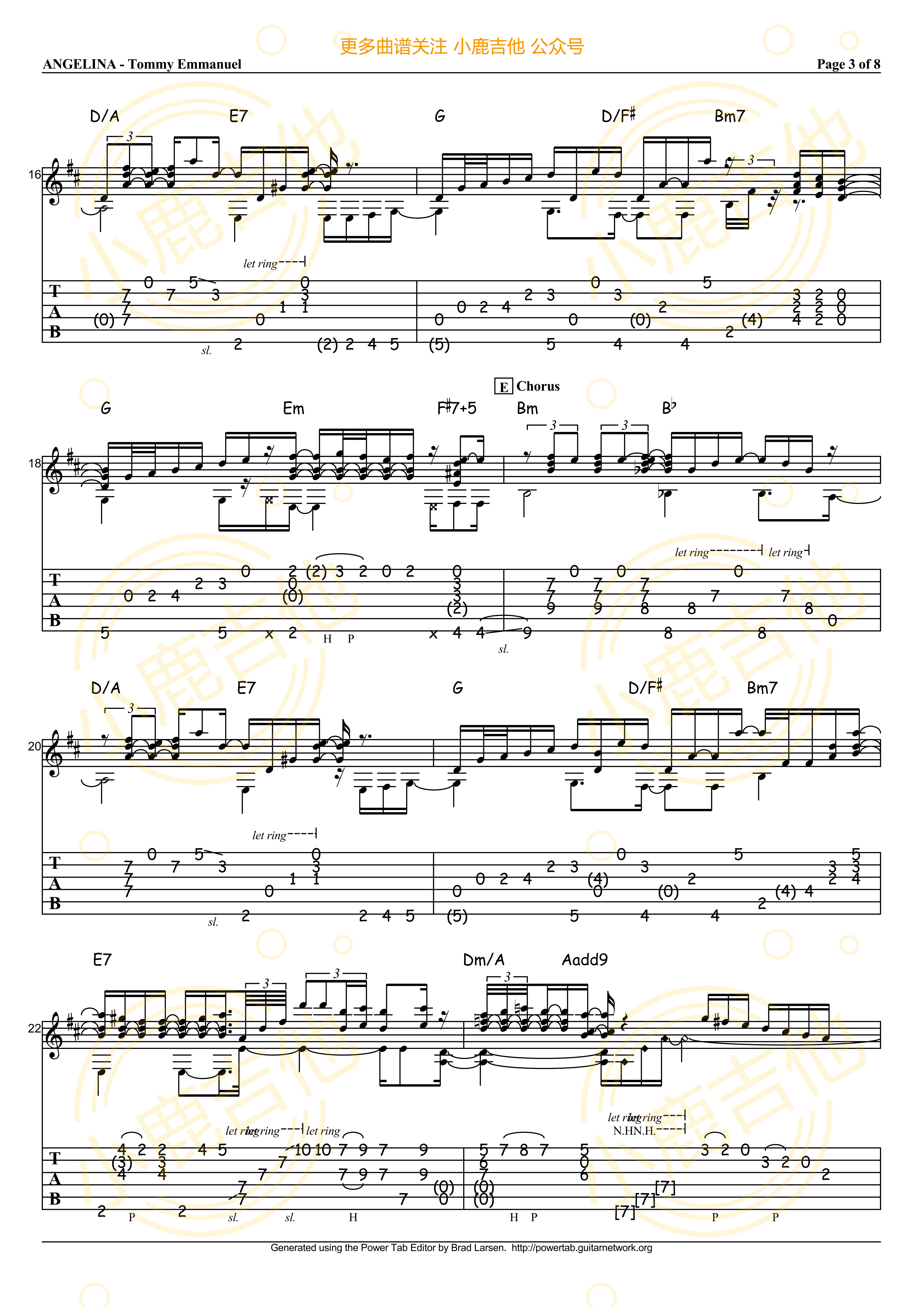 Angelina_Tommy_吉他谱<小鹿吉他>Emmanuel