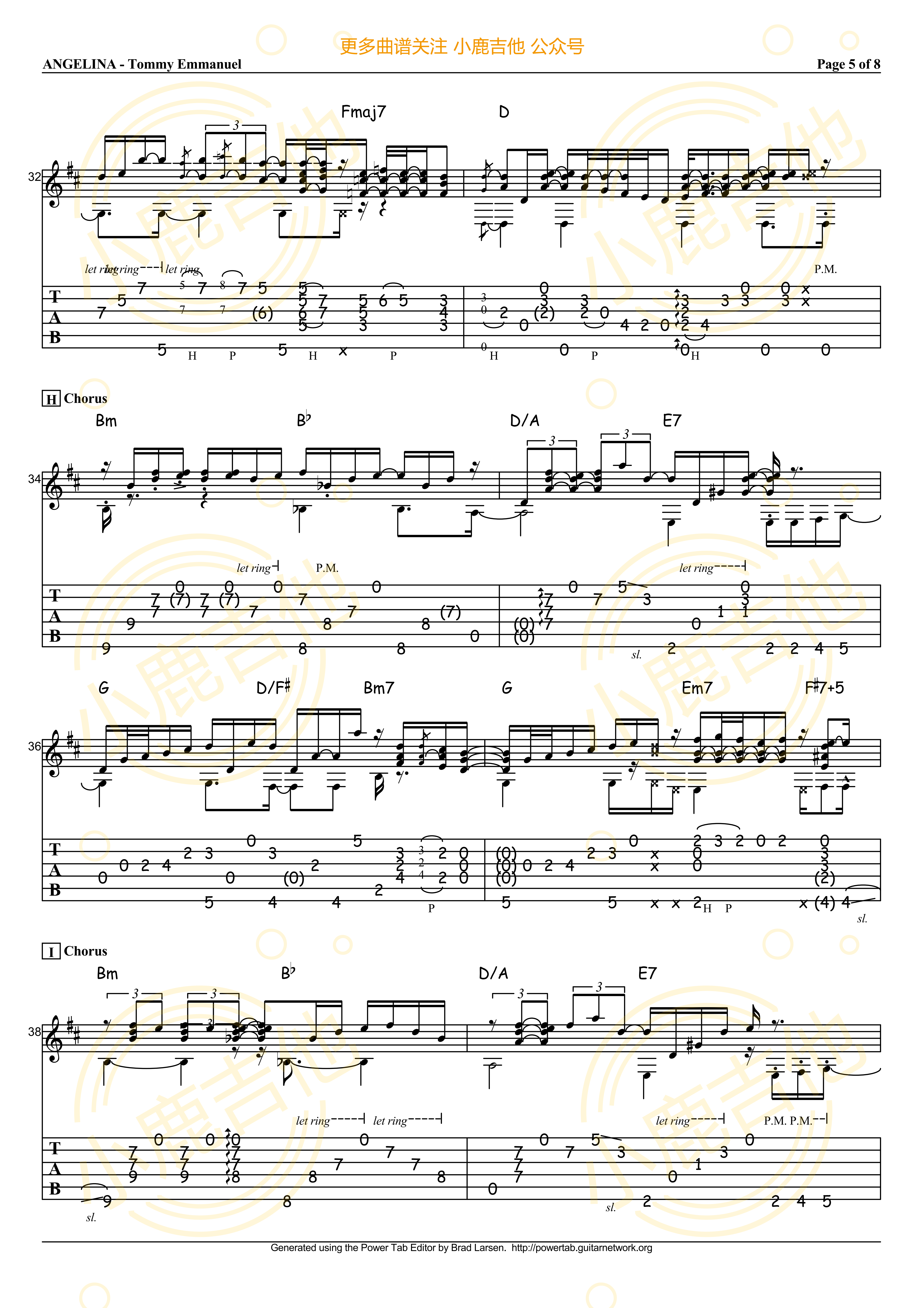 Angelina_Tommy_吉他谱<小鹿吉他>Emmanuel