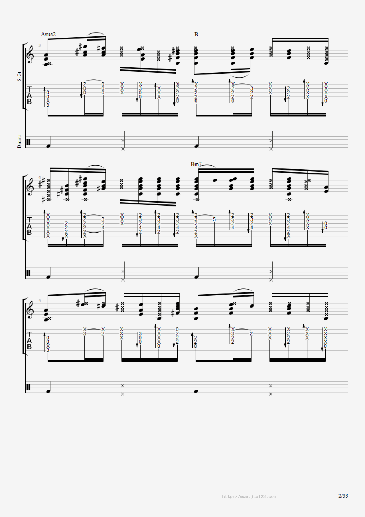 君と僕吉他谱_松井佑贵_C调指弹/独奏谱_图谱2