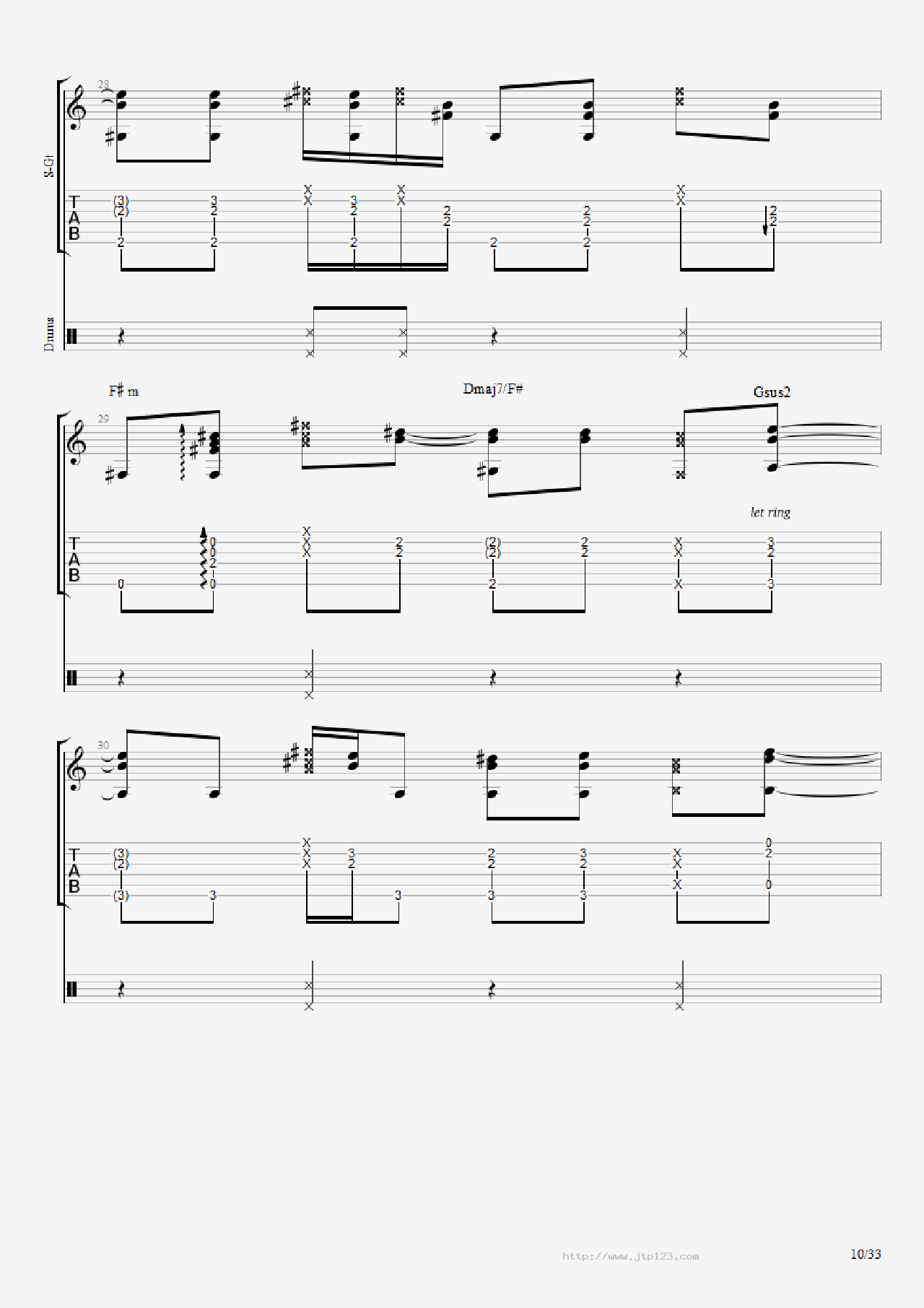 君と僕吉他谱_松井佑贵_C调指弹/独奏谱_图谱11