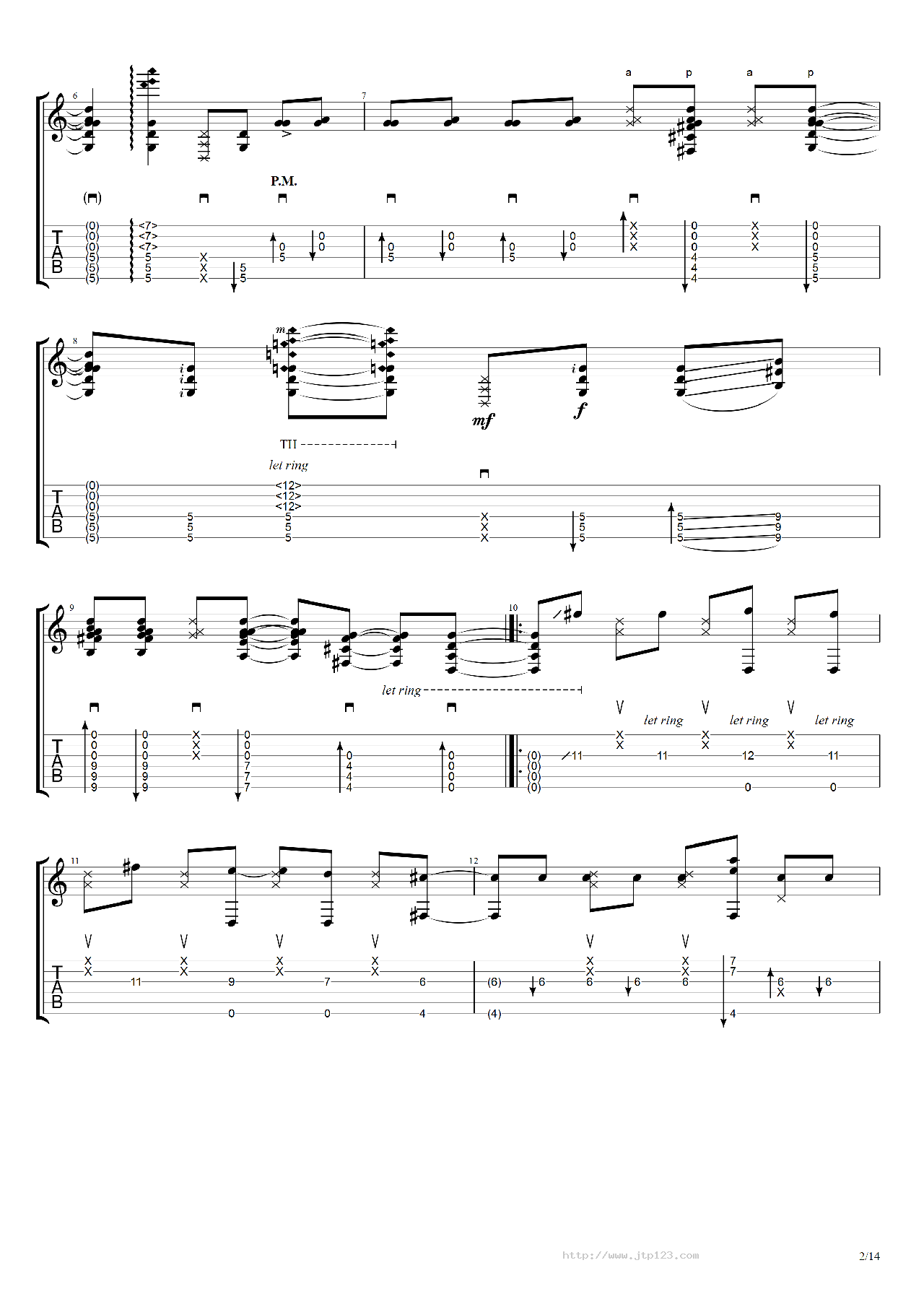 翼~YouaretheHero~吉他谱_押尾桑_C调指弹/独奏谱_图谱1