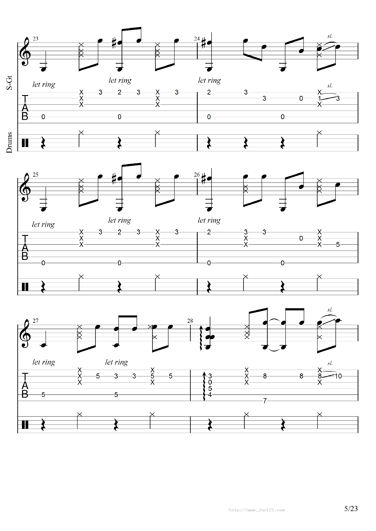 灌篮高手吉他谱_卢家宏_C调指弹/独奏谱_图谱5