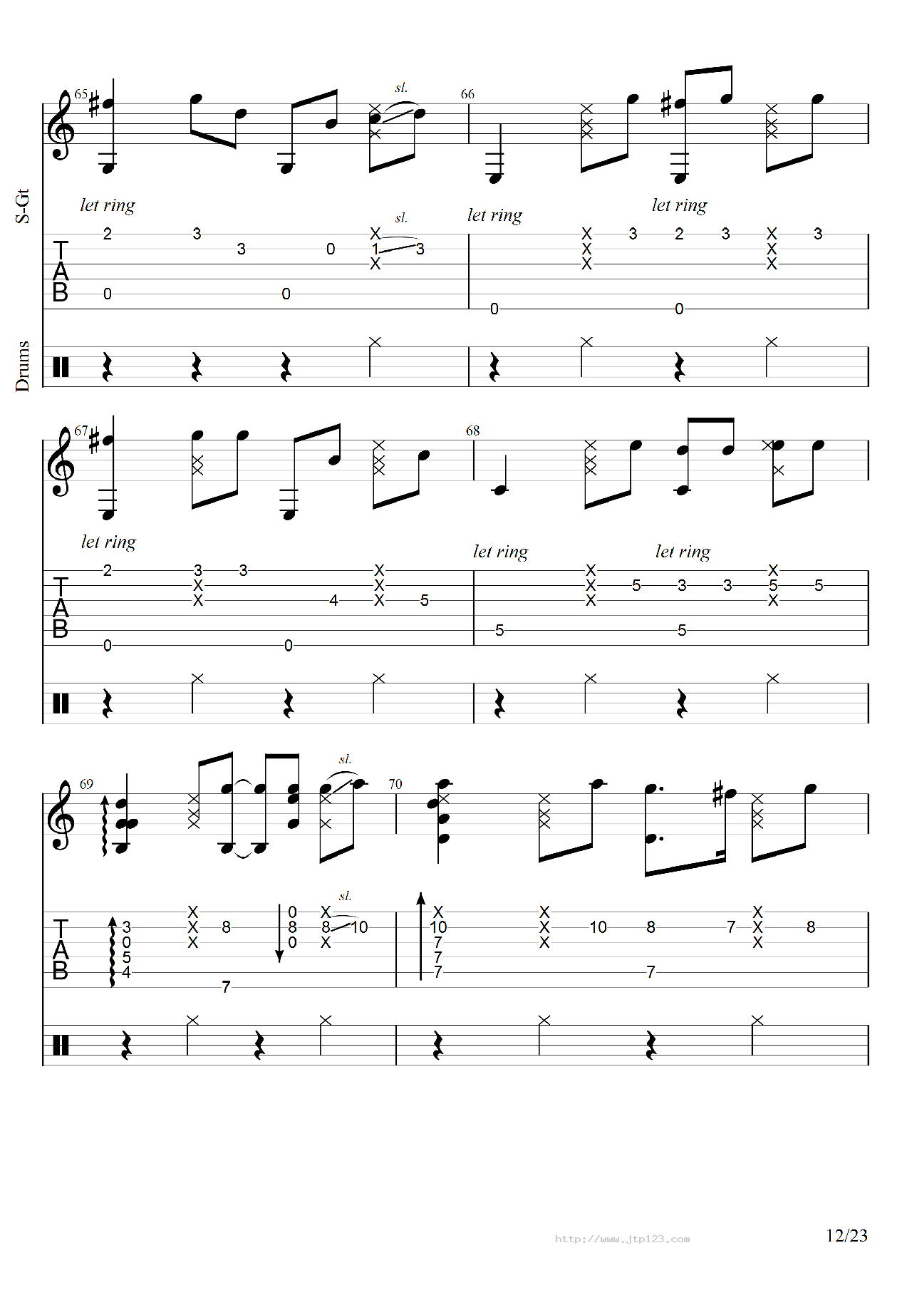 灌篮高手吉他谱_卢家宏_C调指弹/独奏谱_图谱12