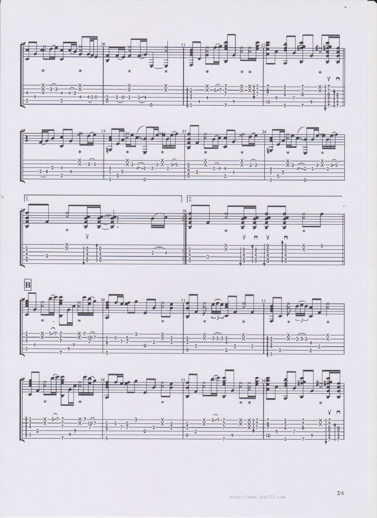 鲁迅先生吉他谱_郎文硕_D调指弹/独奏谱_原版谱_图谱2