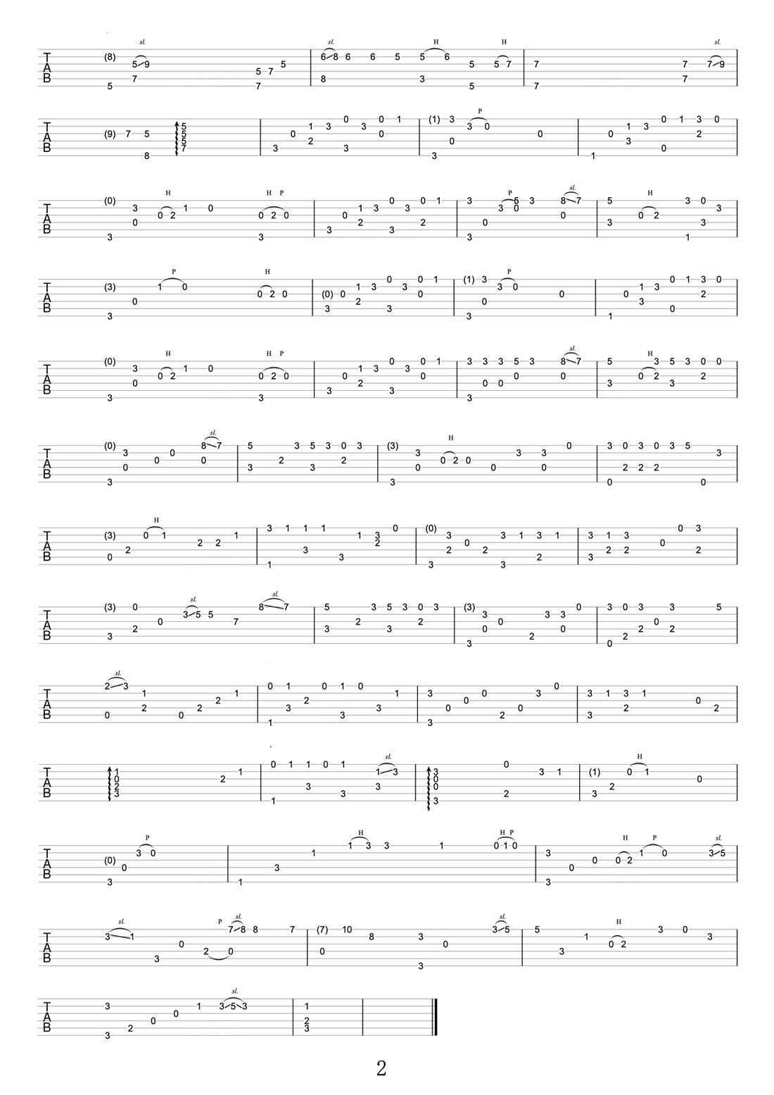 这一生关于你的风景吉他谱_枯木逢春_C调指弹/独奏谱_原版改编_图谱2