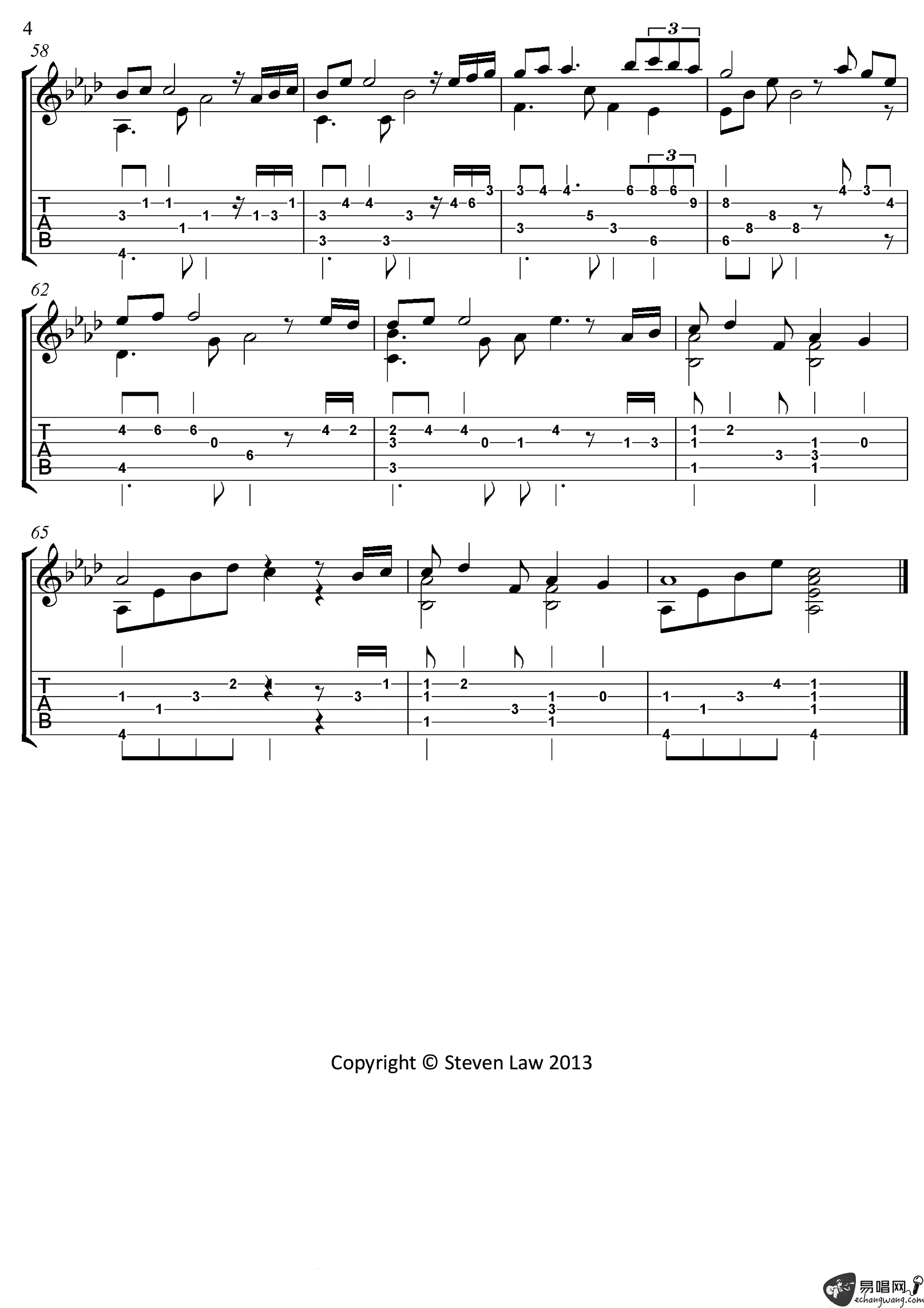 Kiss_The_Rain指弹吉他谱__雨的印记_吉他指弹视频