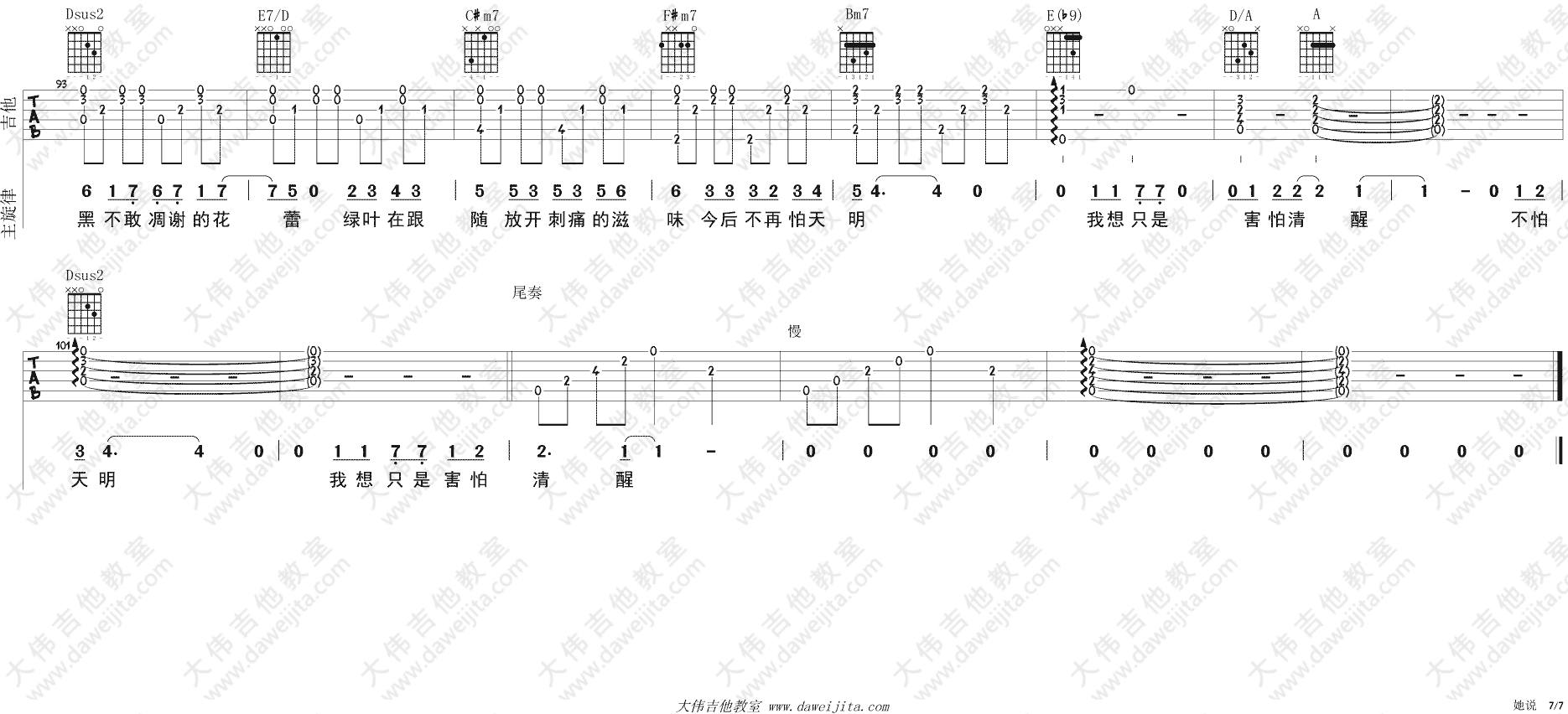 她说吉他谱_林俊杰_高清弹唱谱__她说_吉他教学视频