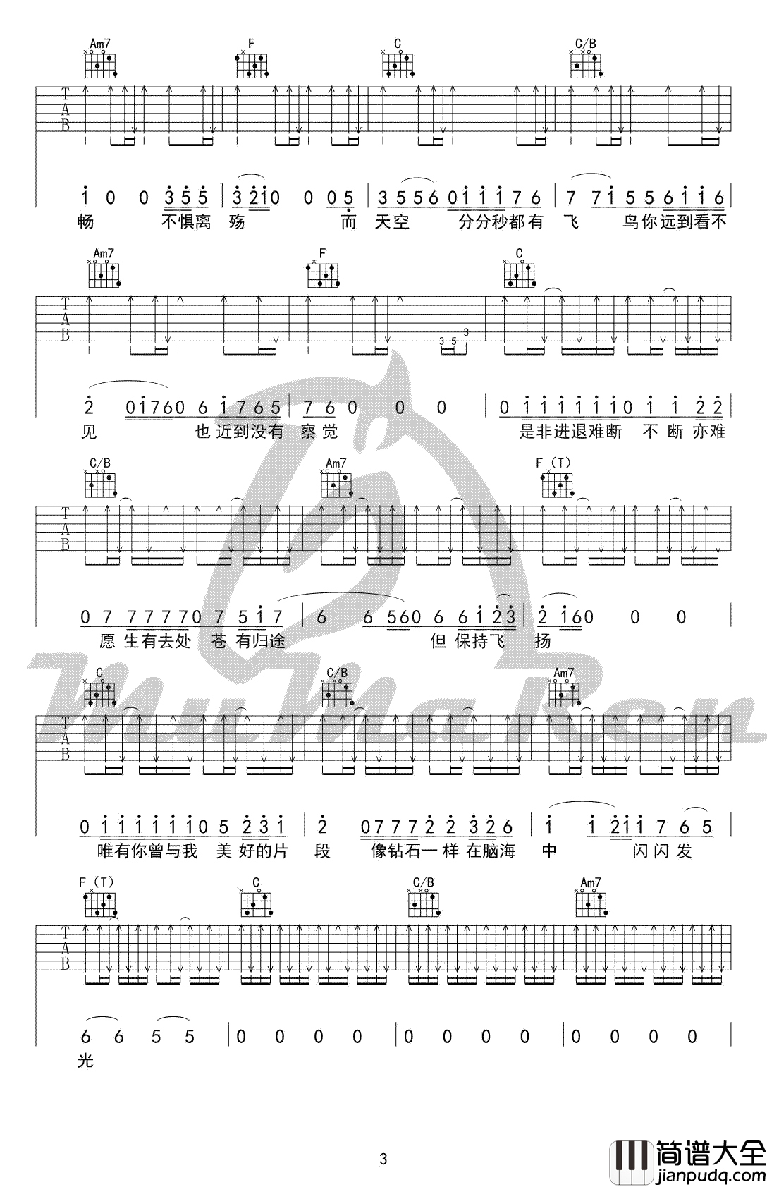 闪光的回忆吉他谱_C调_逃跑计划_吉他弹唱视频演示