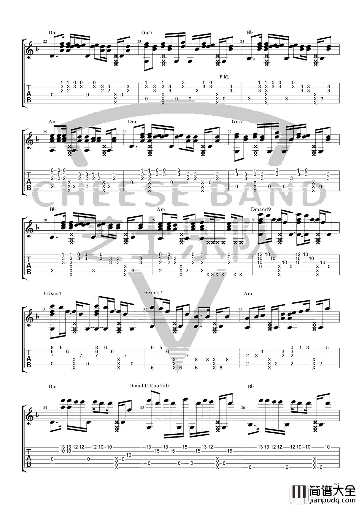 Careless_Whisper吉他谱_Sam李森茂版本_指弹独奏谱