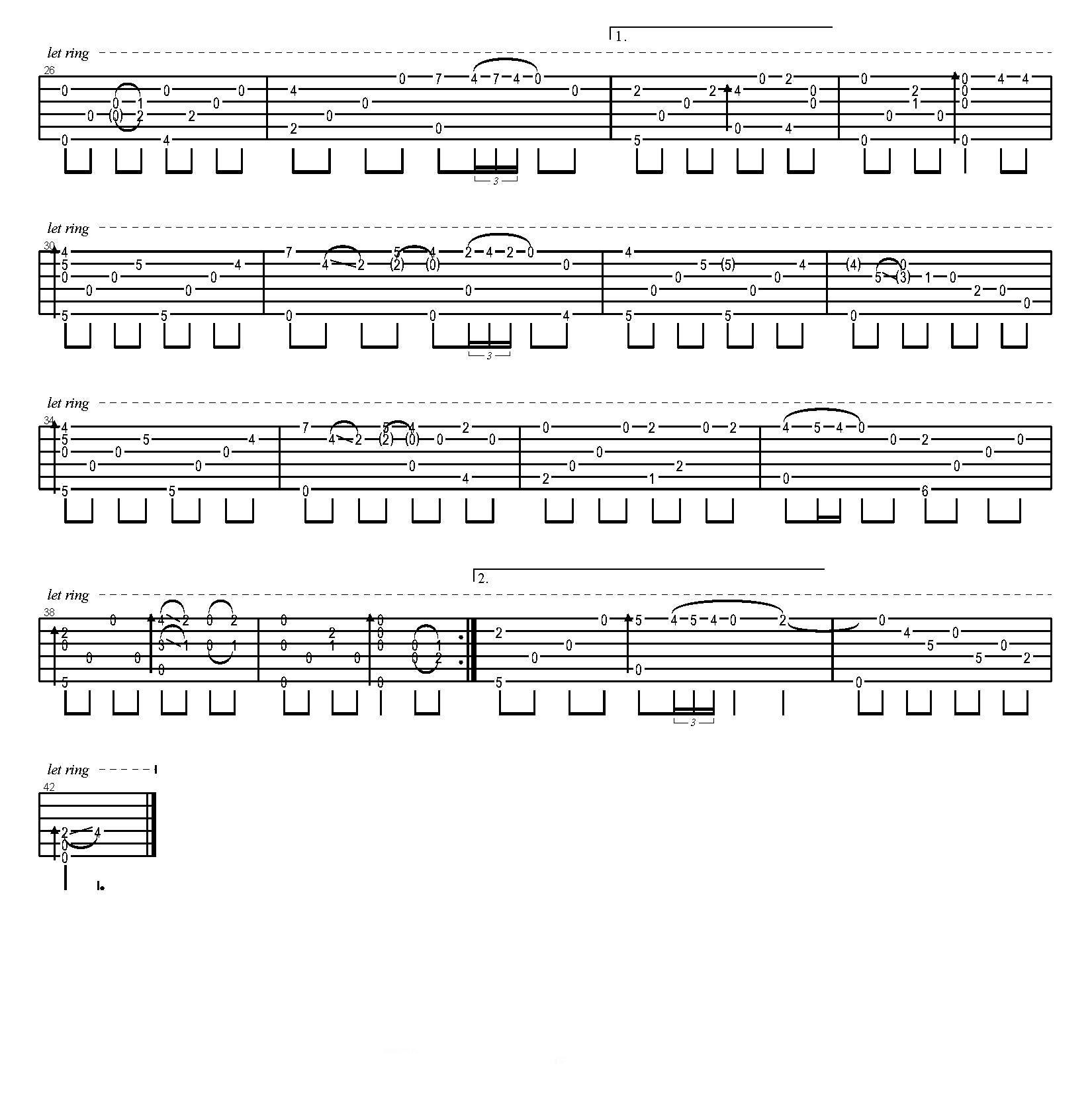 flower吉他谱_岸部真明_吉他独奏谱_指弹示范视频