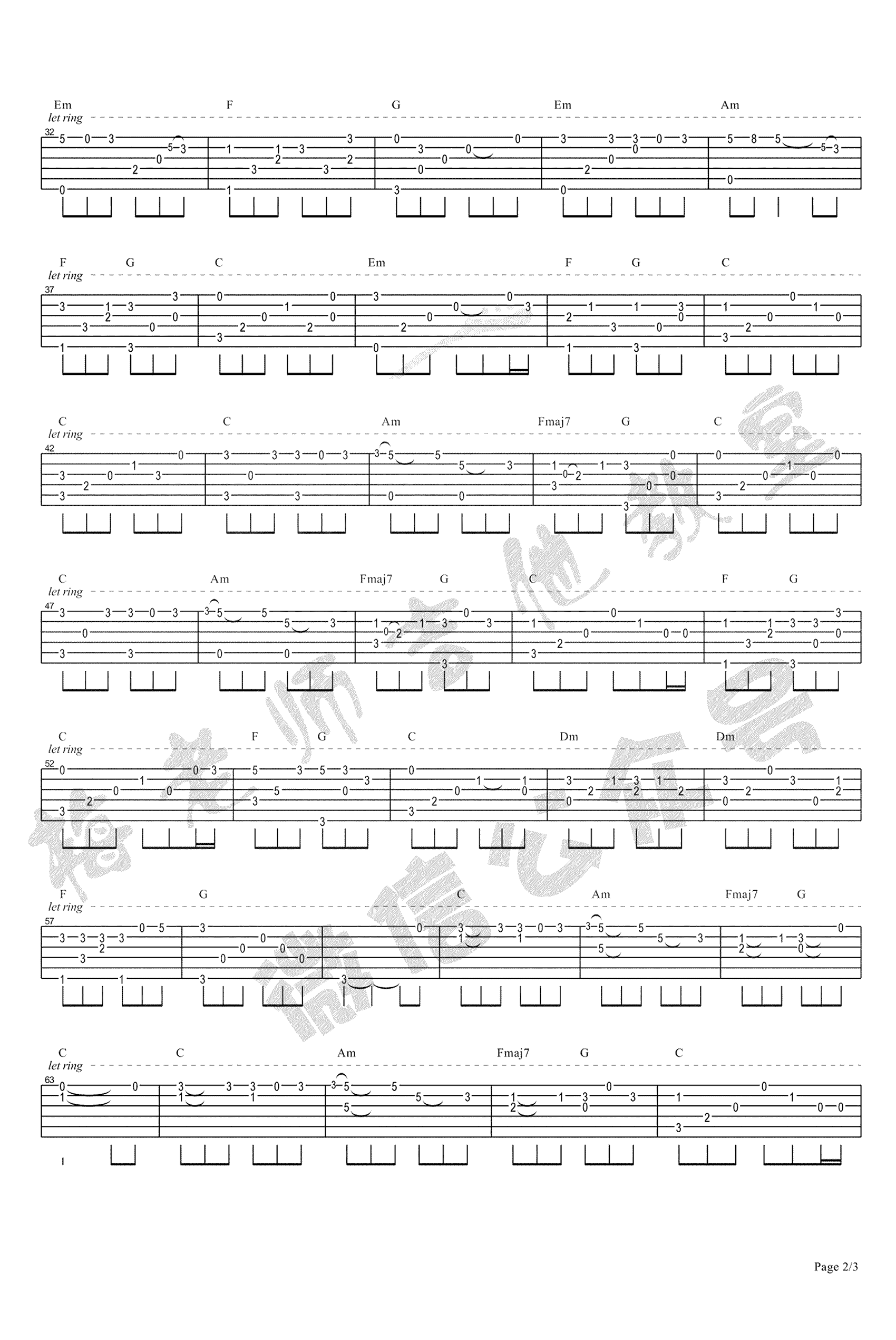 成都指弹谱_赵雷_成都_吉他独奏谱_指弹吉他视频演示