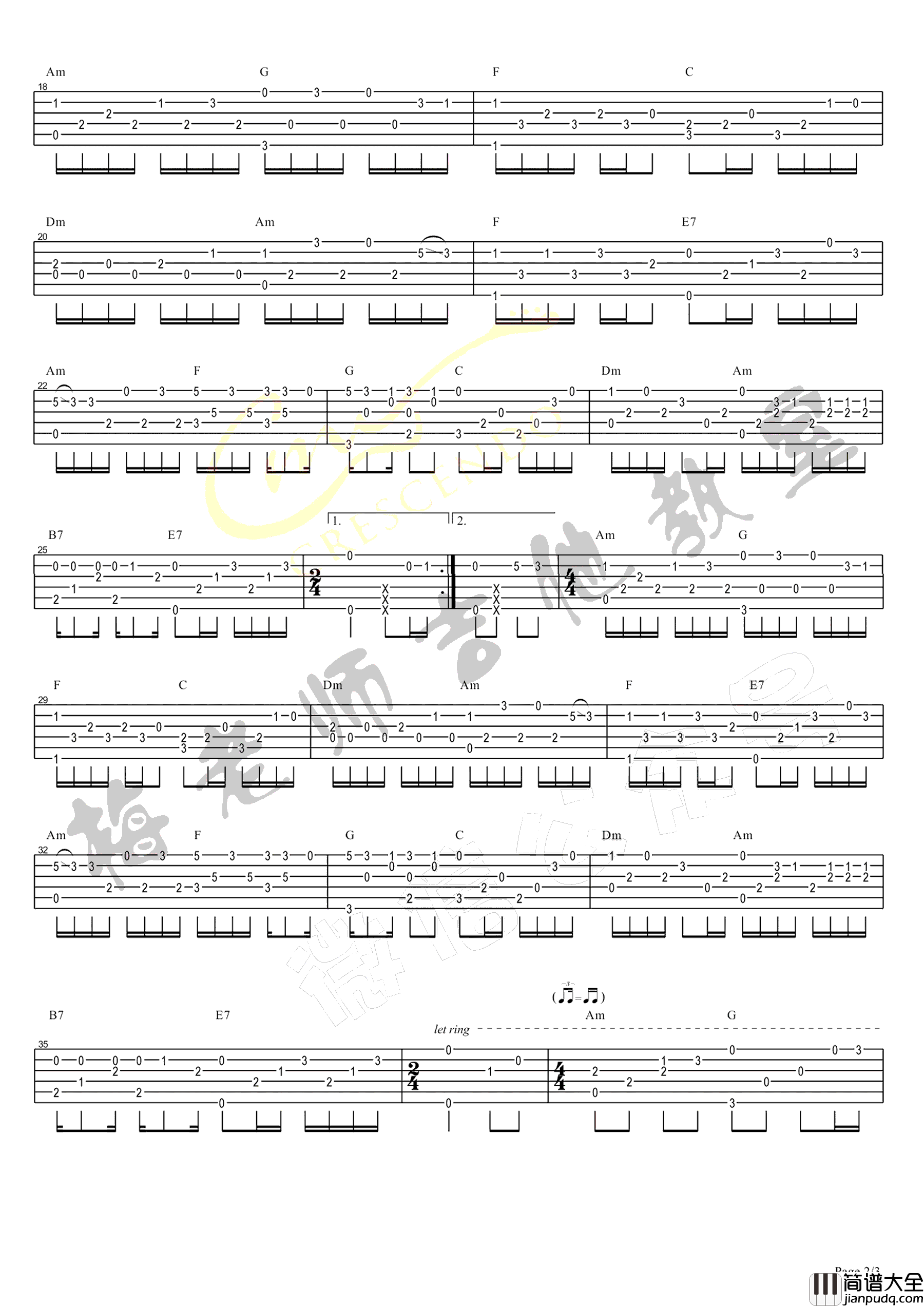 童话镇指弹谱_陈一发儿_吉他指弹独奏谱_视频演示