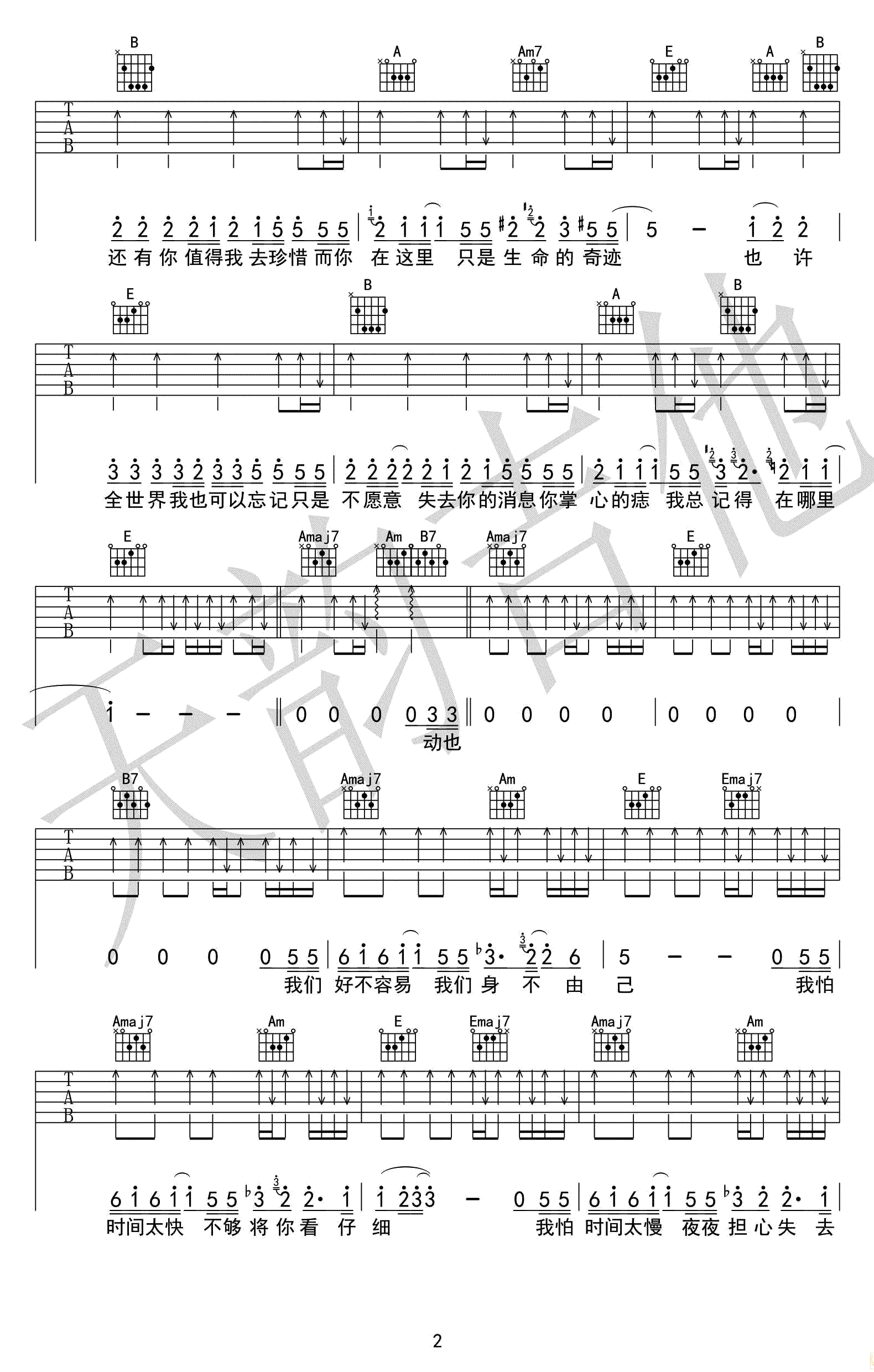 至少还有你吉他谱_林忆莲_E调弹唱谱_图片谱