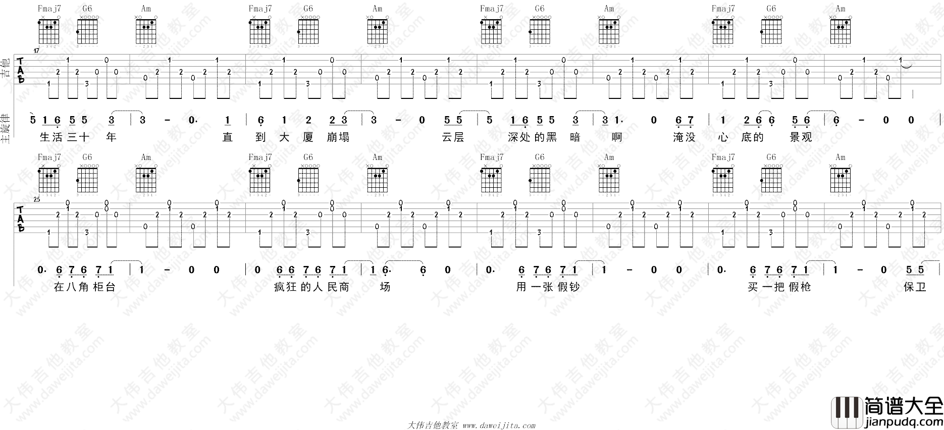 杀死那个石家庄人吉他谱_万能青年旅店_C调弹唱视频演示