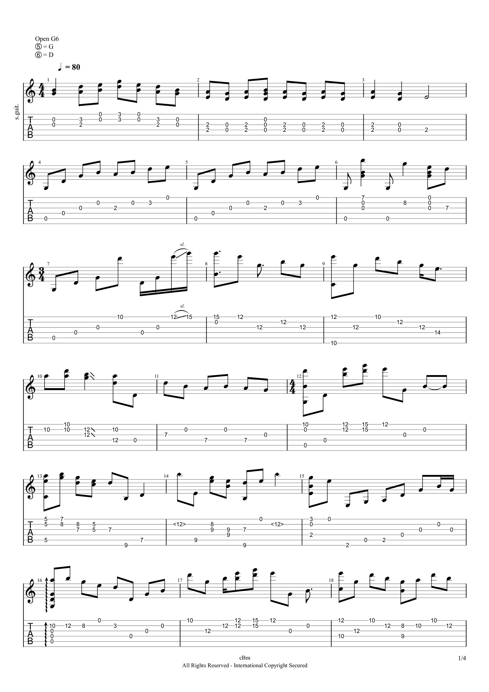 鸿雁指弹吉他谱__鸿雁_吉他独奏谱_图片谱