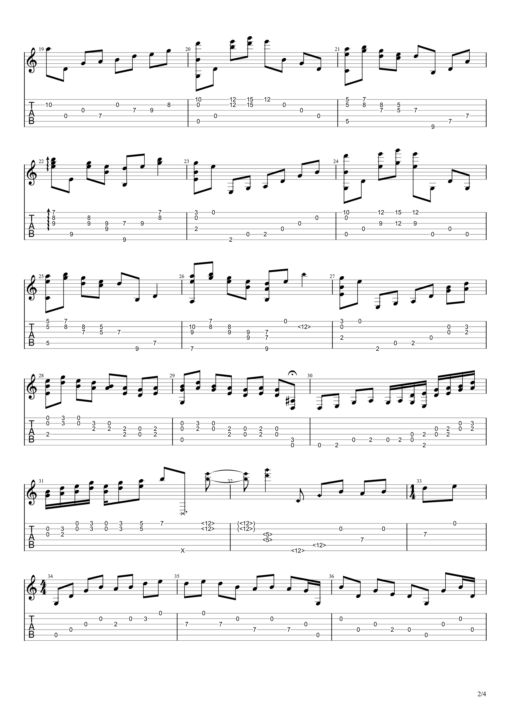 鸿雁指弹吉他谱__鸿雁_吉他独奏谱_图片谱