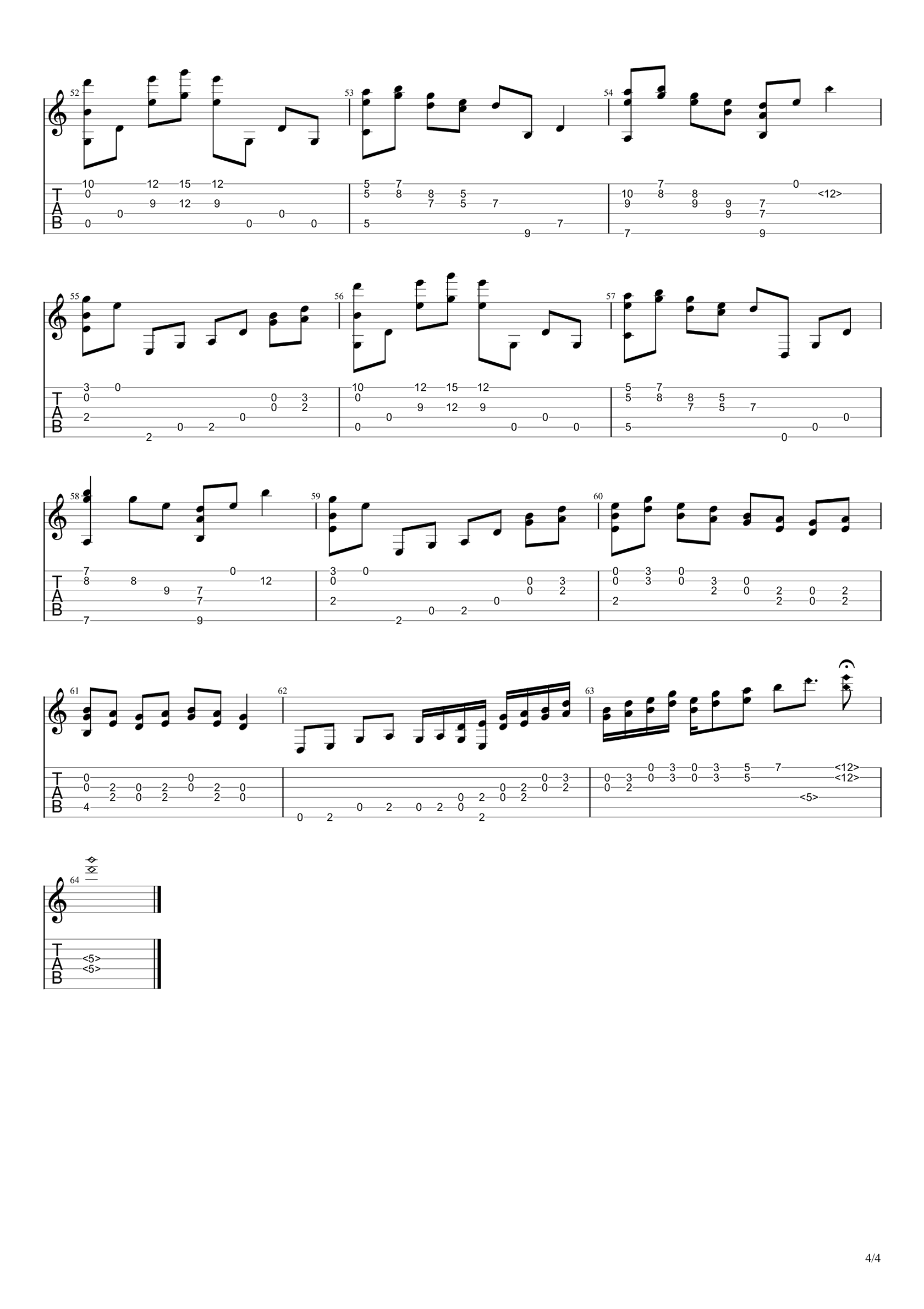 鸿雁指弹吉他谱__鸿雁_吉他独奏谱_图片谱