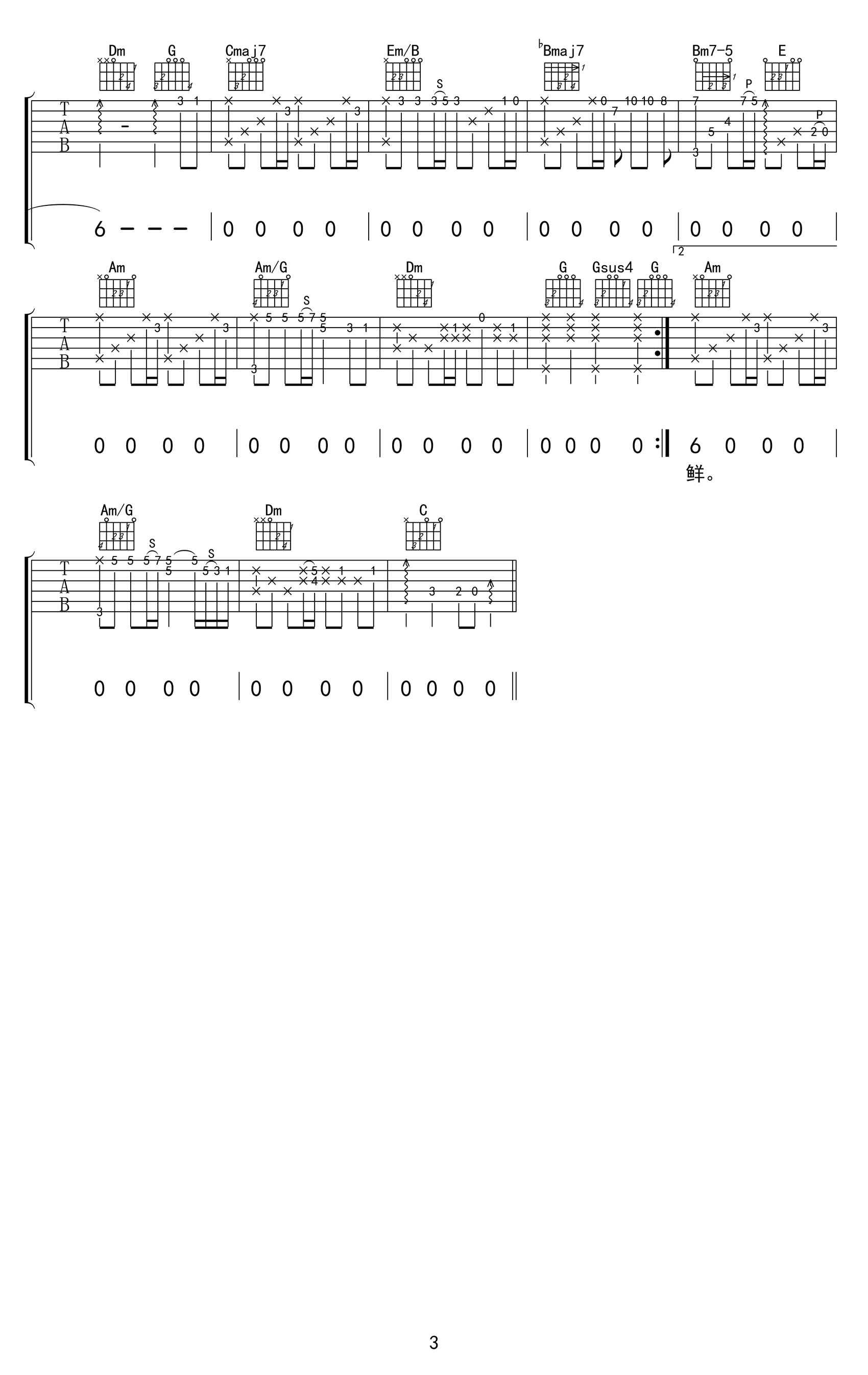 当年情吉他谱_C调_张国荣_英雄本色_主题曲_弹唱六线谱