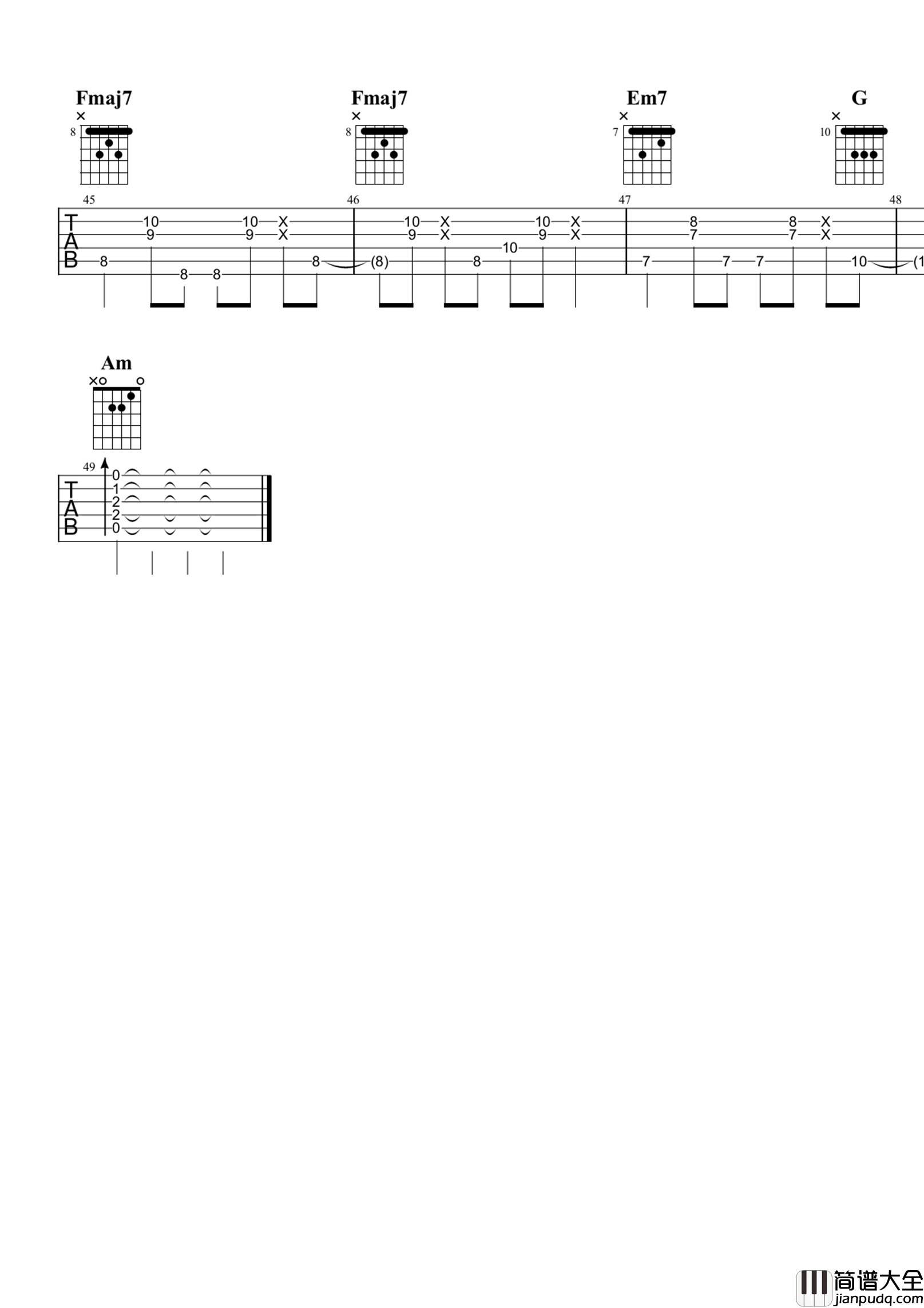 Senorita指弹谱_senorita吉他独奏谱_高清版