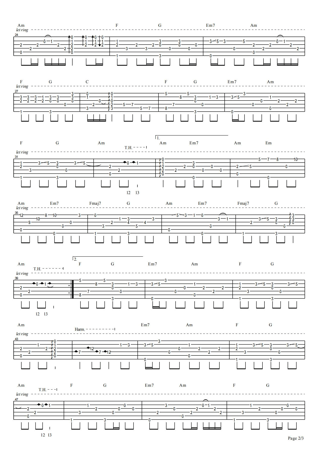 胡广生指弹谱_任素汐_吉他独奏谱_指弹演奏视频