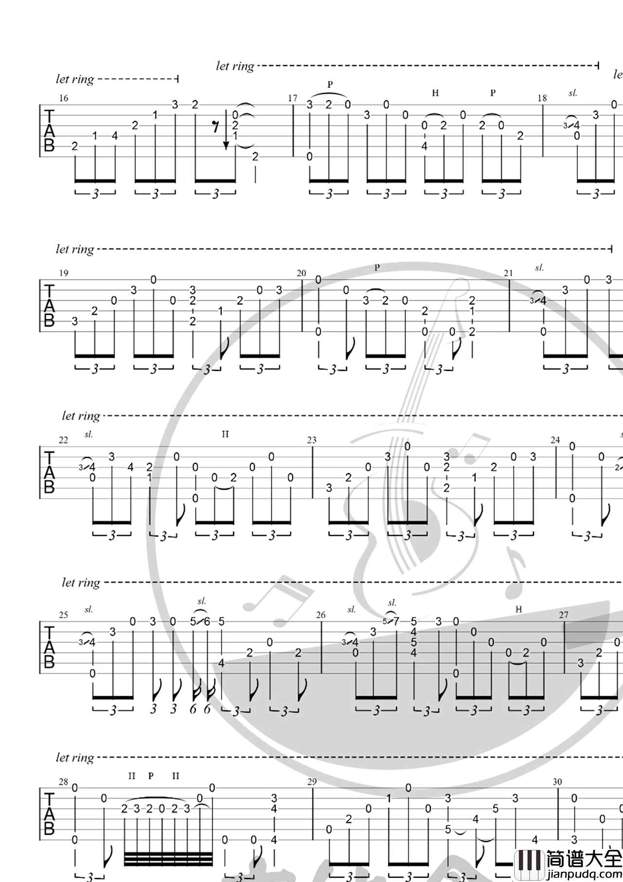 Smoker指弹谱_岸部真明_Smoker吉他独奏谱