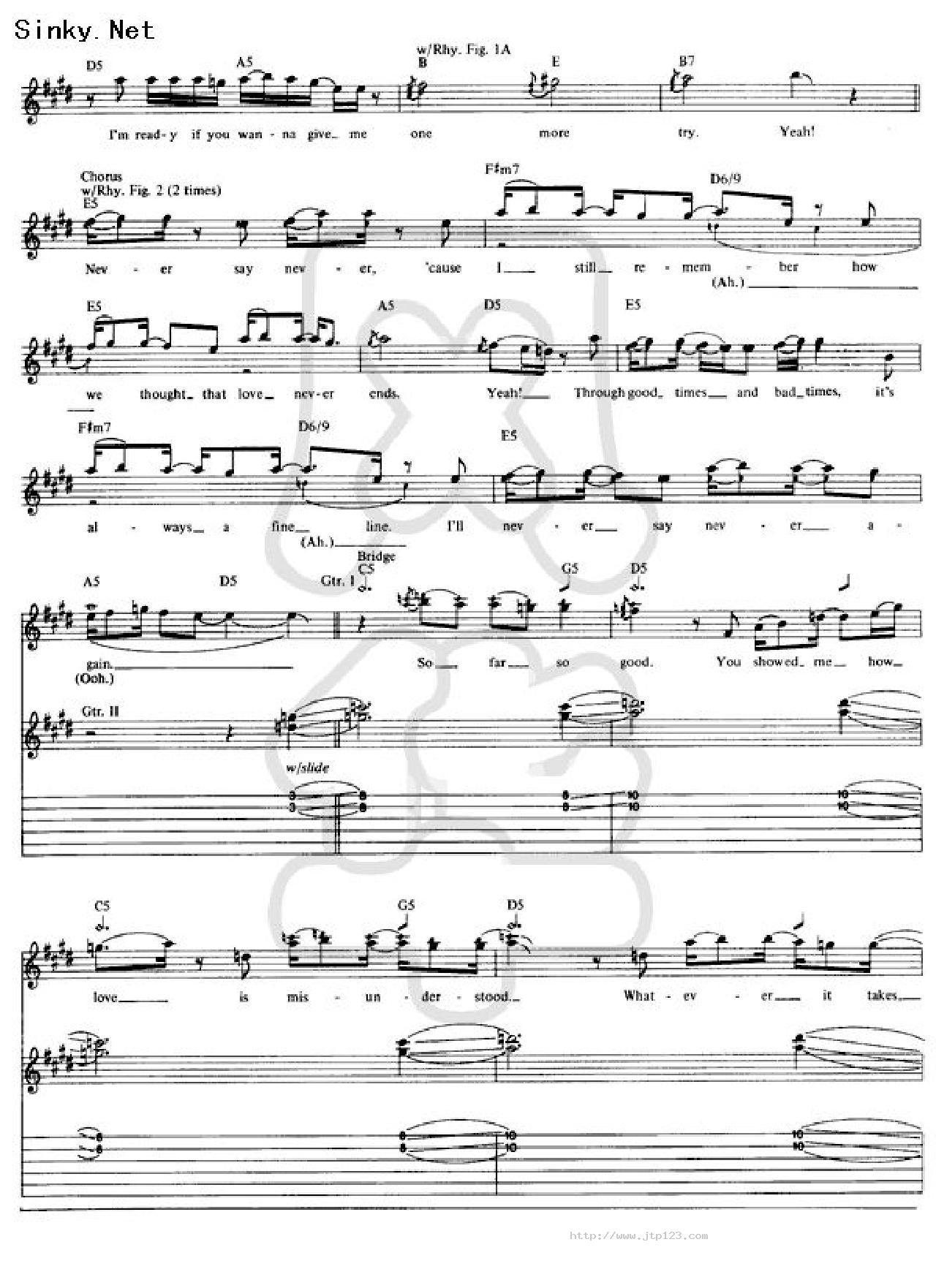 neversaynever吉他谱_EricMartin_C调和弦弹唱谱_01_图谱4