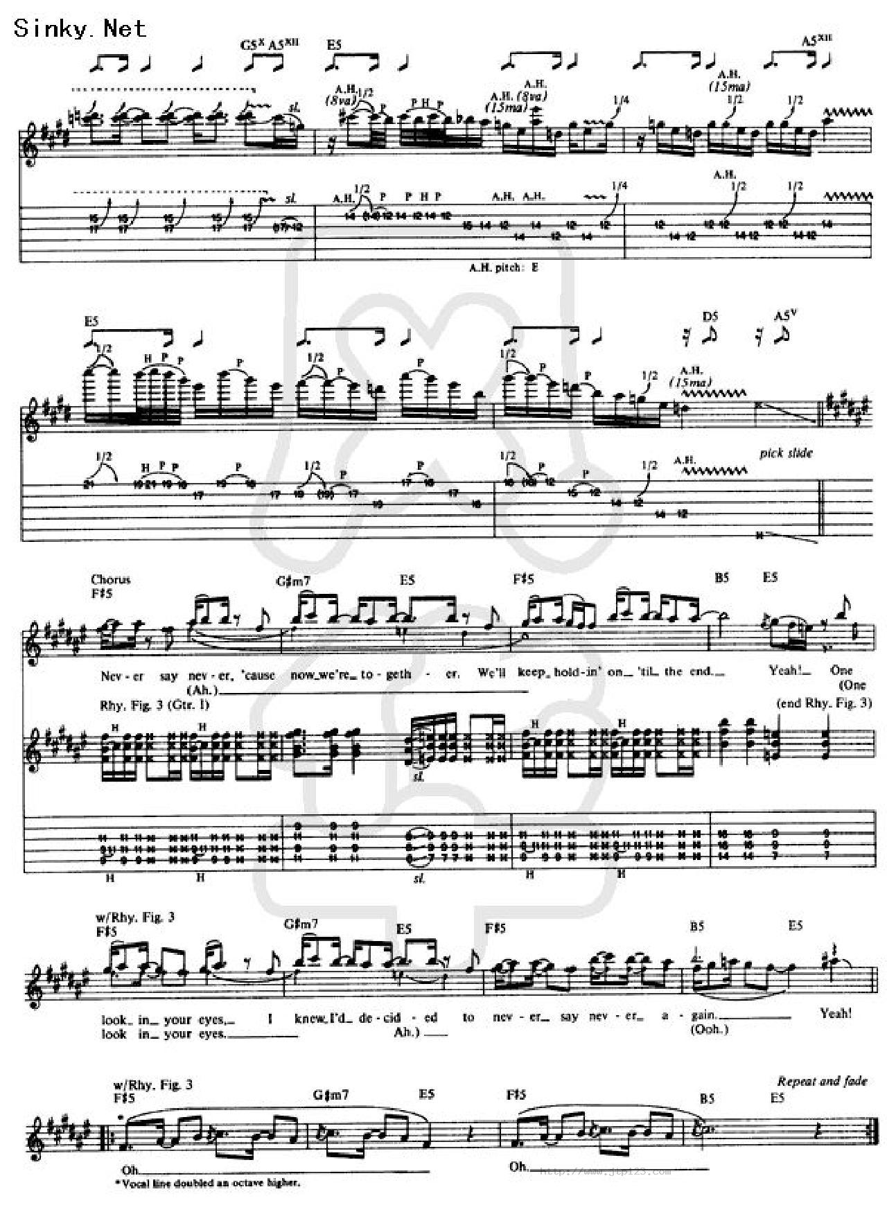 neversaynever吉他谱_EricMartin_C调和弦弹唱谱_01_图谱6