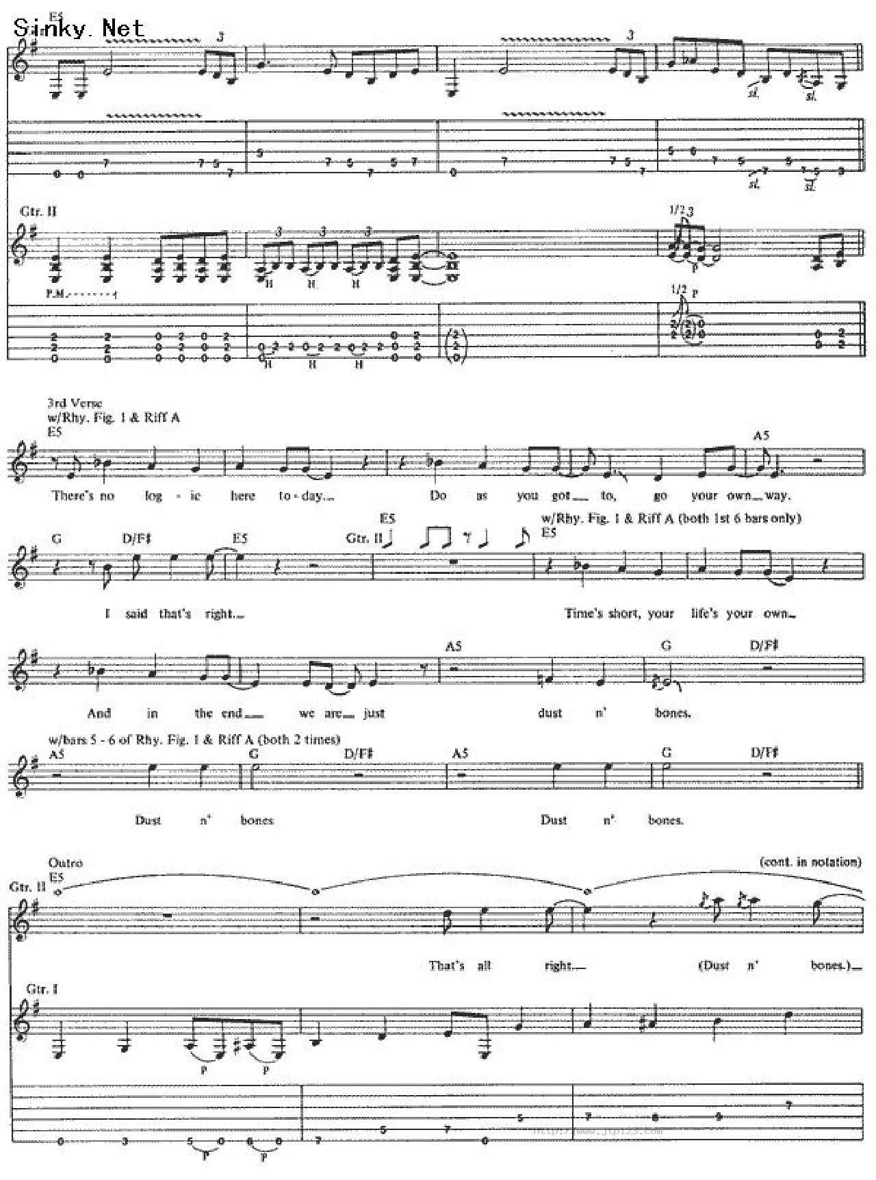 dustn‘bones吉他谱_GunsNRoses_C调和弦弹唱谱_图谱7