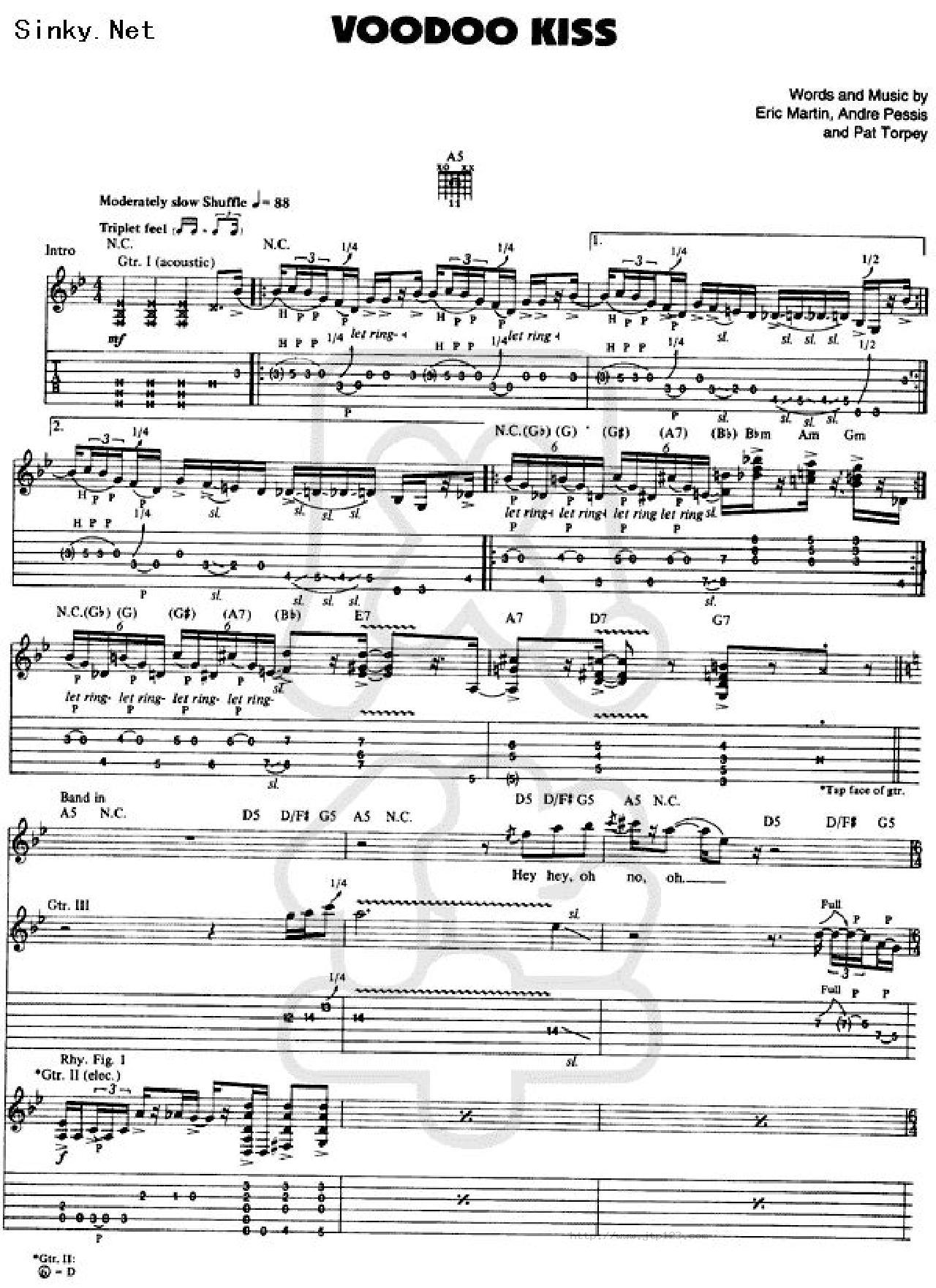 VOODOOKISS吉他谱_EricMartin_D调和弦弹唱谱_01_图谱1