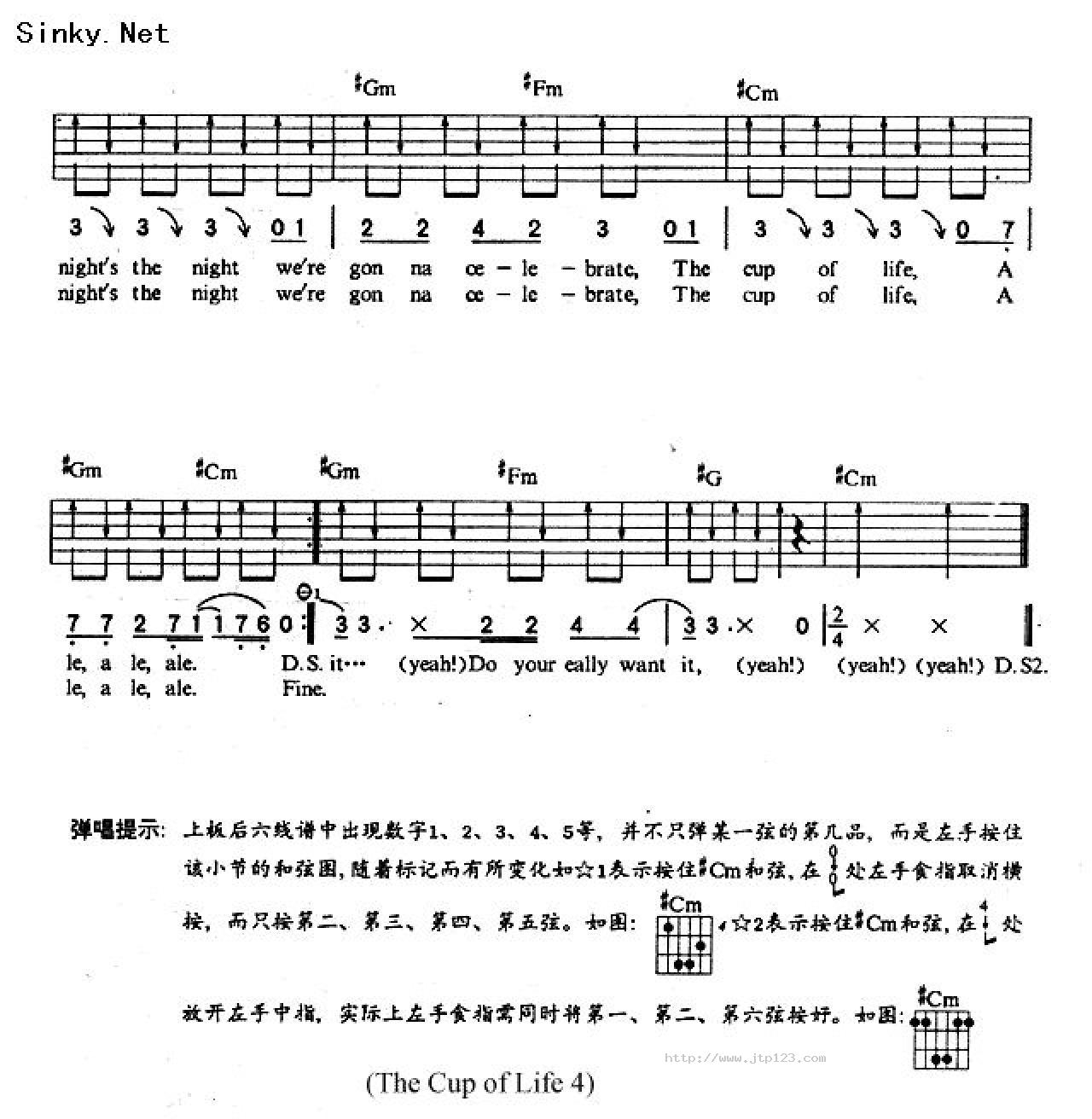 Thecupoflive吉他谱_RickyMartin_C调和弦弹唱谱_一_图谱4