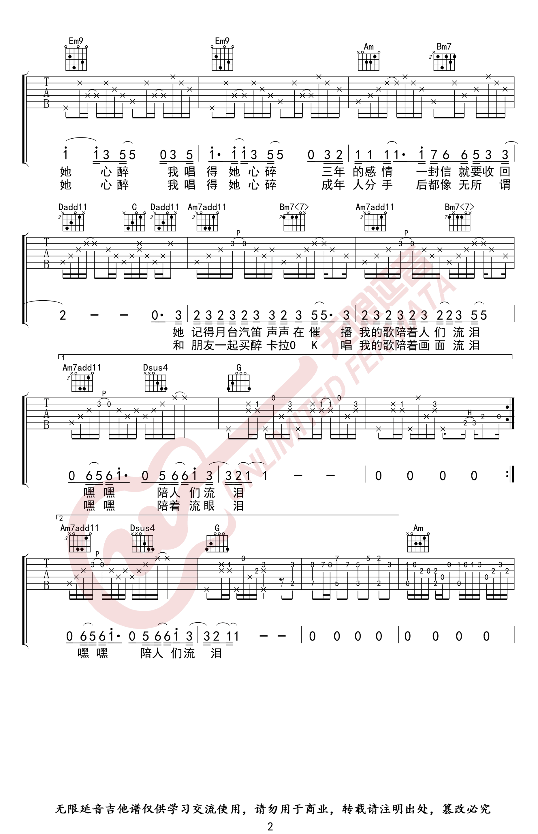她来听我的演唱会吉他谱_G调弹唱谱_张学友