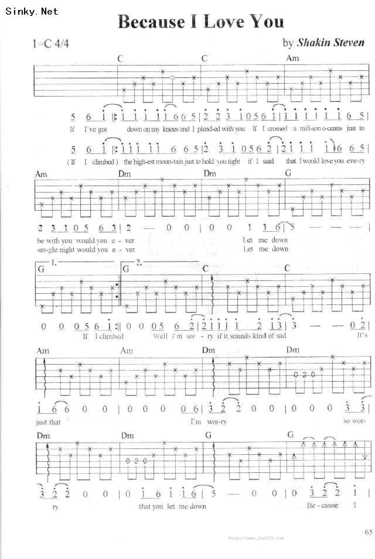 BecauseILoveYou吉他谱_AlternativeCompetition5_C调和弦弹唱谱_图谱1