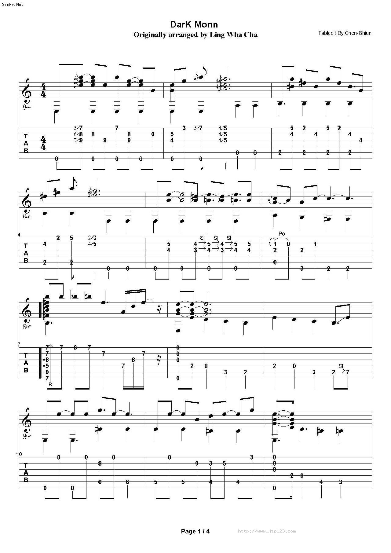 暗淡的月吉他谱_佚名_G调和弦弹唱谱_图谱1