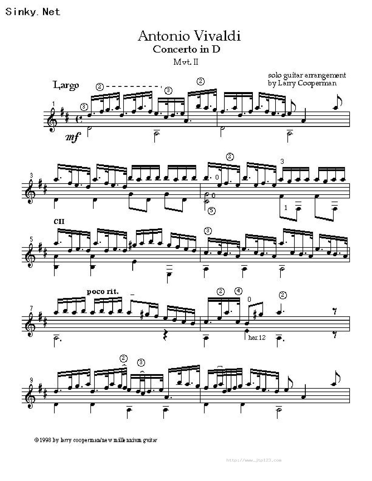 antoniovivaldi吉他谱_古典音乐_C调和弦弹唱谱_图谱3