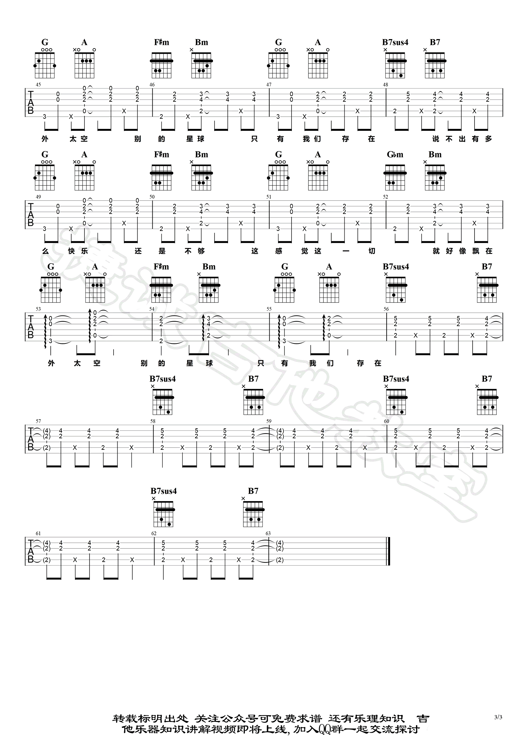 有你的快乐吉他谱_王若琳_C调_吉他弹唱演示