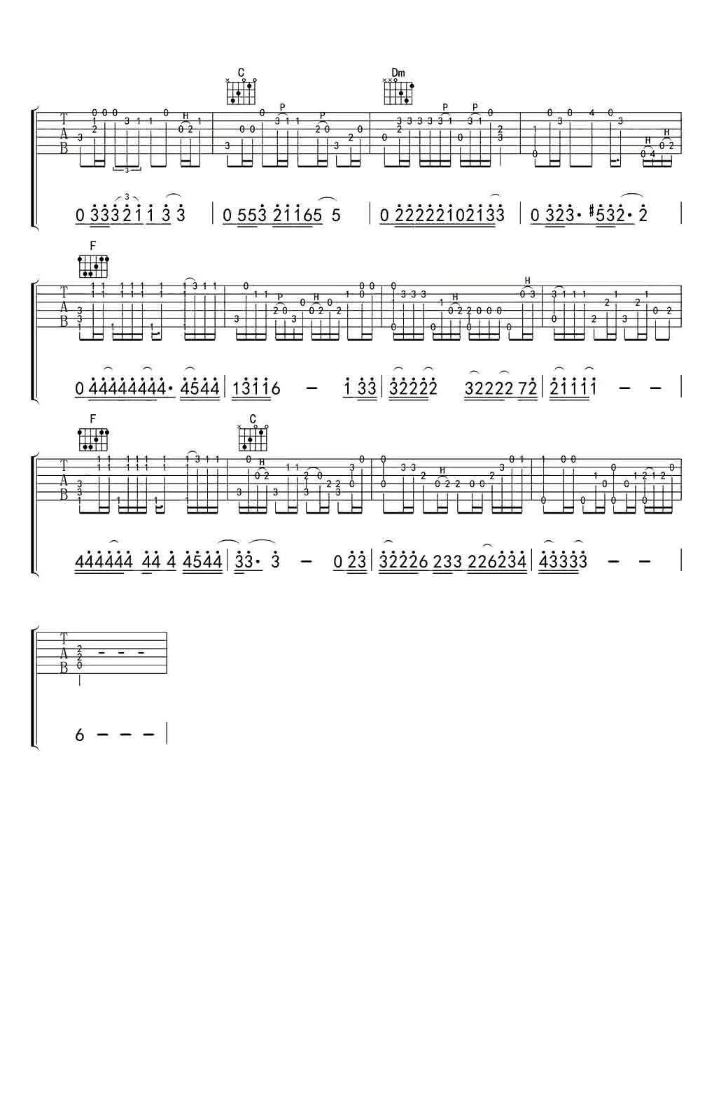 加州旅馆指弹谱_简单版_Hotel_California吉他独奏谱