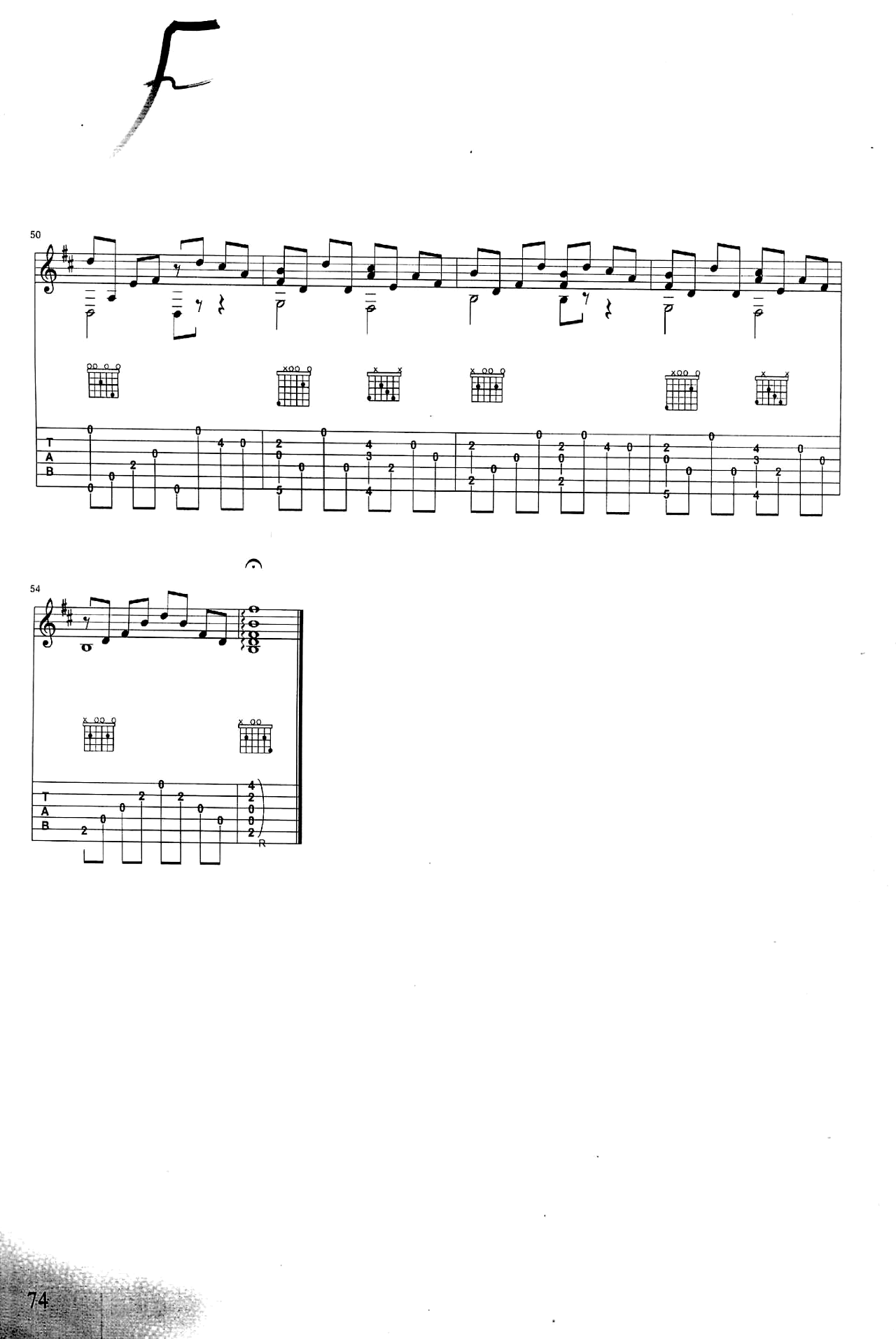 奇迹的山指弹谱_岸部真明_原版扫描_吉他独奏谱