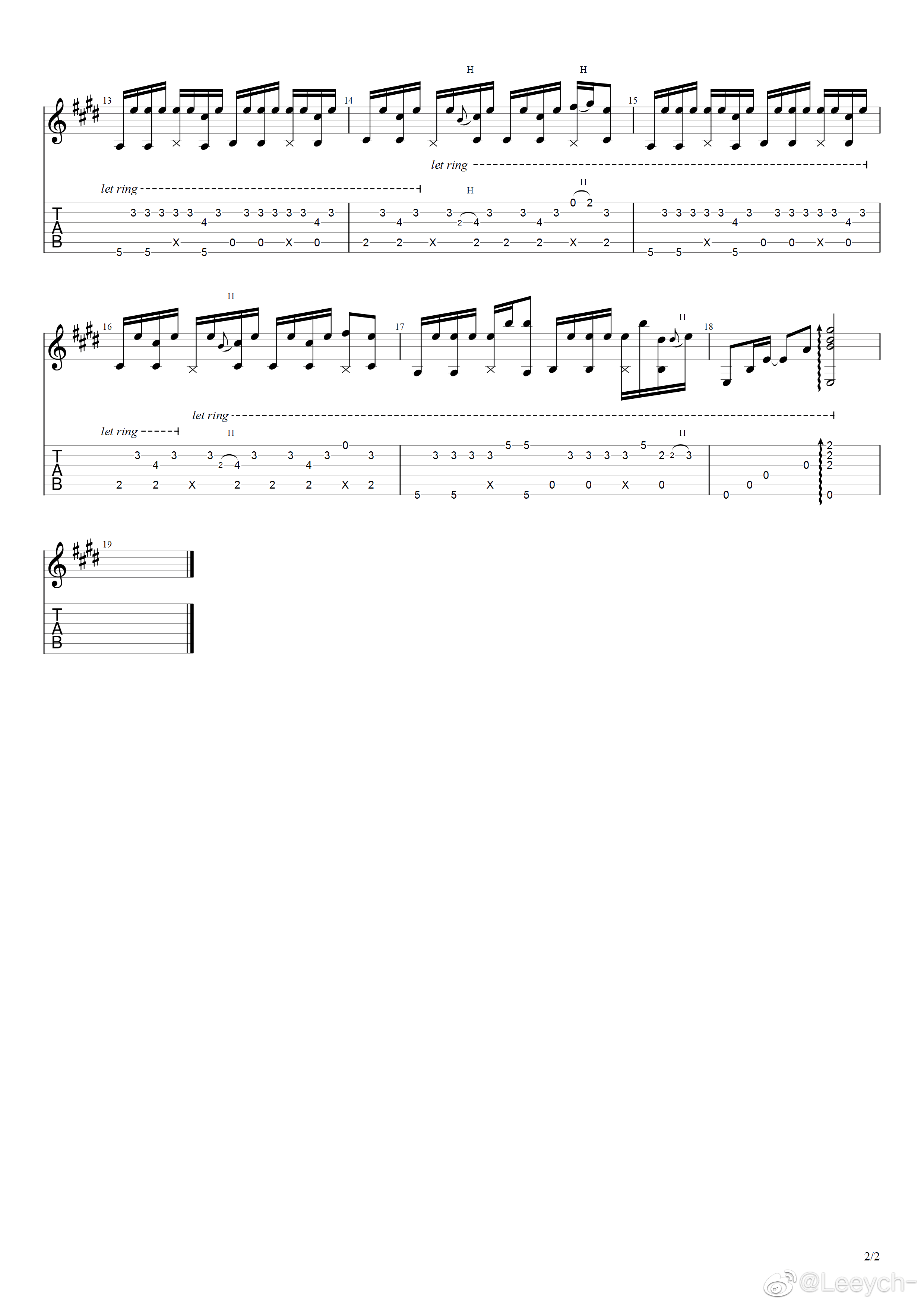 夏天的风指弹谱_温岚_吉他独奏谱_高清版