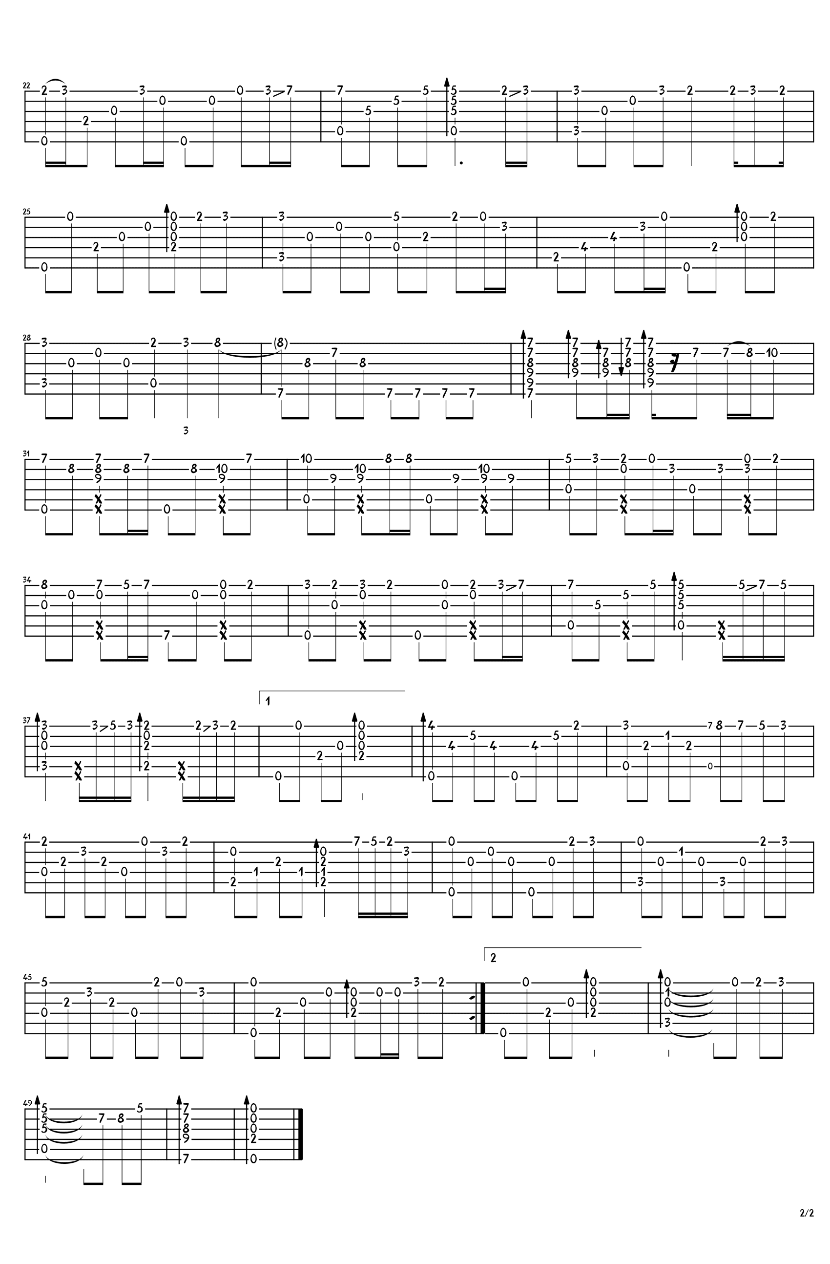 指弹谱_李克勤_吉他独奏谱_高清图片谱