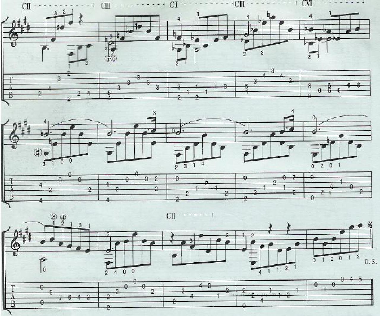 卡伐蒂娜吉他谱_世界名曲_G调和弦弹唱谱_图谱3