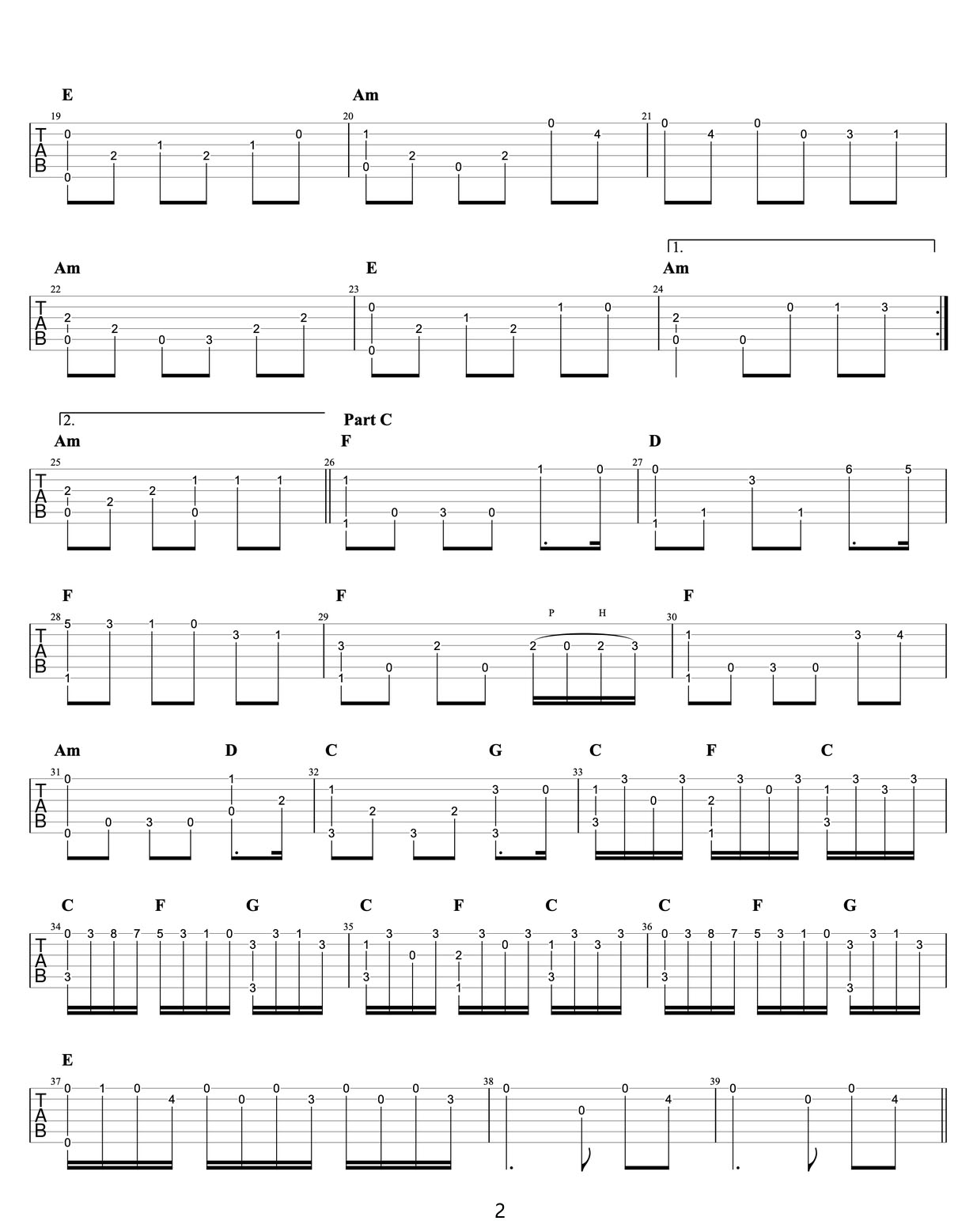 致爱丽丝吉他谱_世界名曲_C调和弦弹唱谱_图谱2