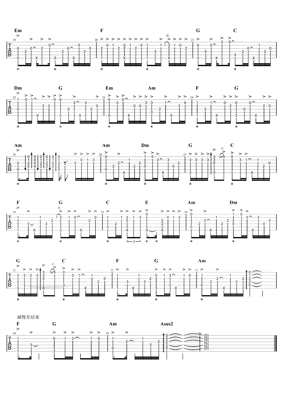 过火指弹谱_张信哲_过火_吉他独奏示范视频