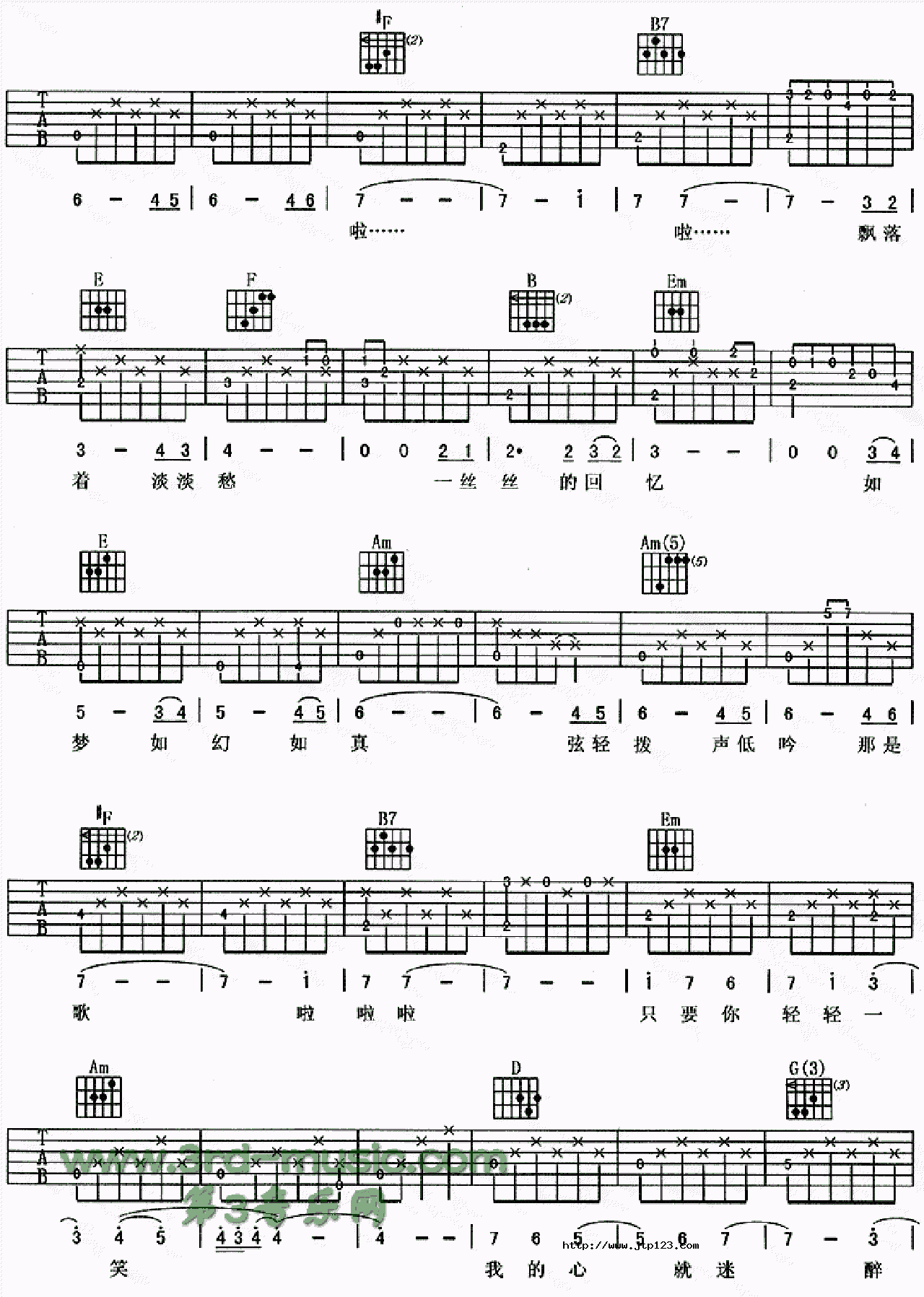 欢颜吉他谱_同名电影主题歌_C调和弦弹唱谱_图谱2