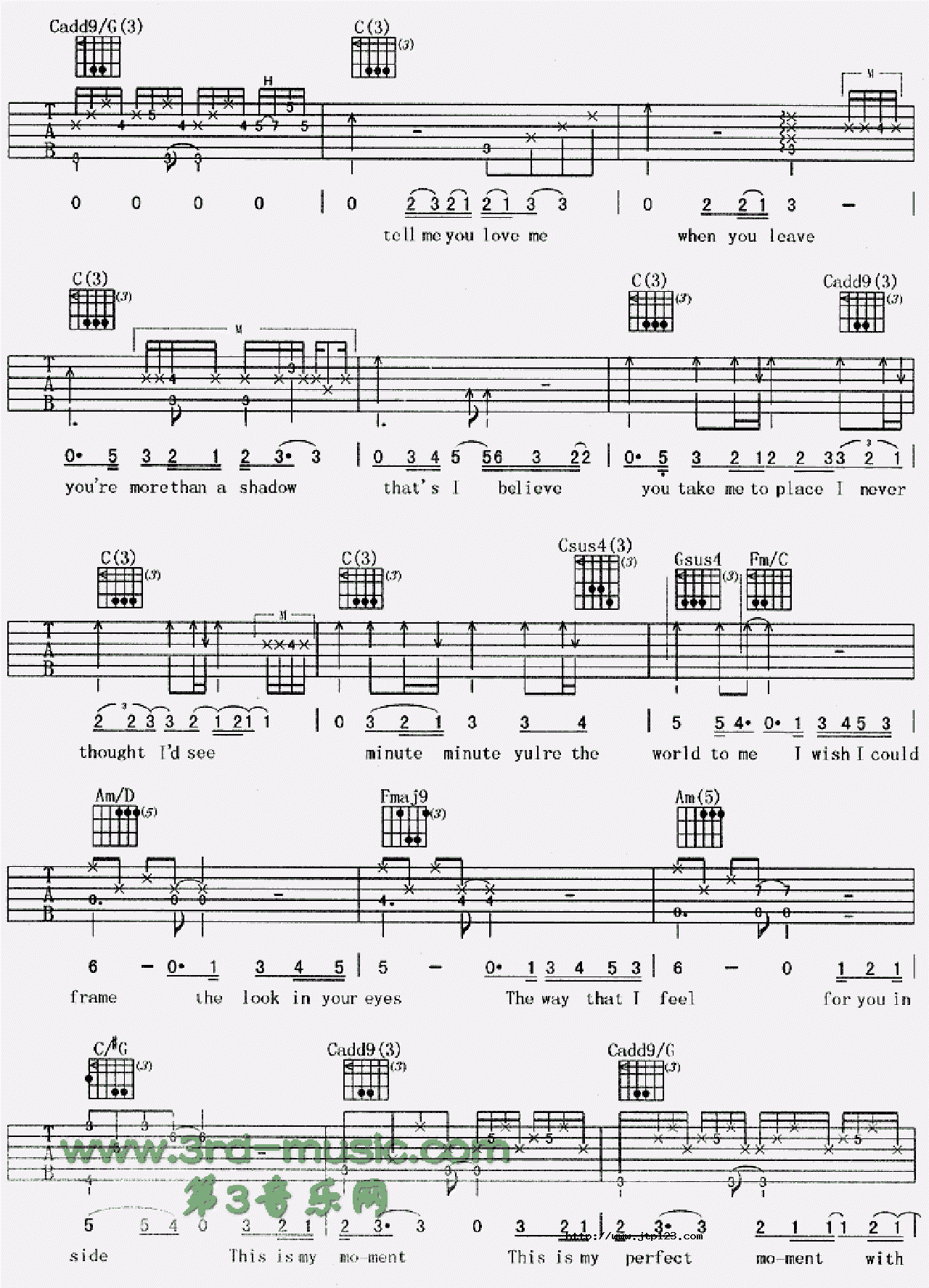 PerfectMoment吉他谱_电影_C调和弦弹唱谱_完美时刻流星花园插曲_图谱2