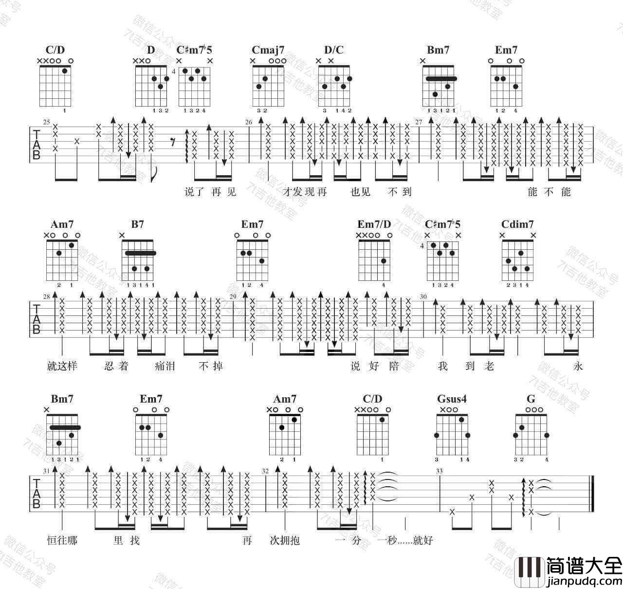 说了再见吉他谱_G调附演示_周杰伦