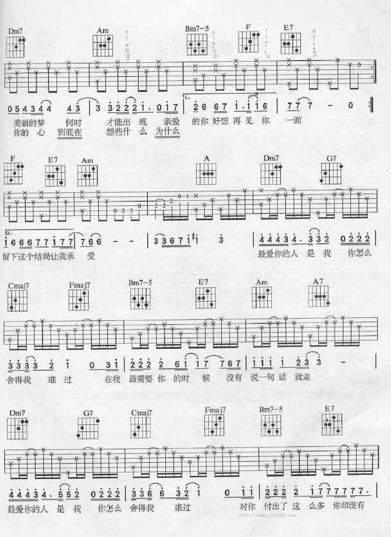 你怎么舍得我难过吉他谱_黄品源_C调和弦弹唱谱_带前奏和间奏_图谱2