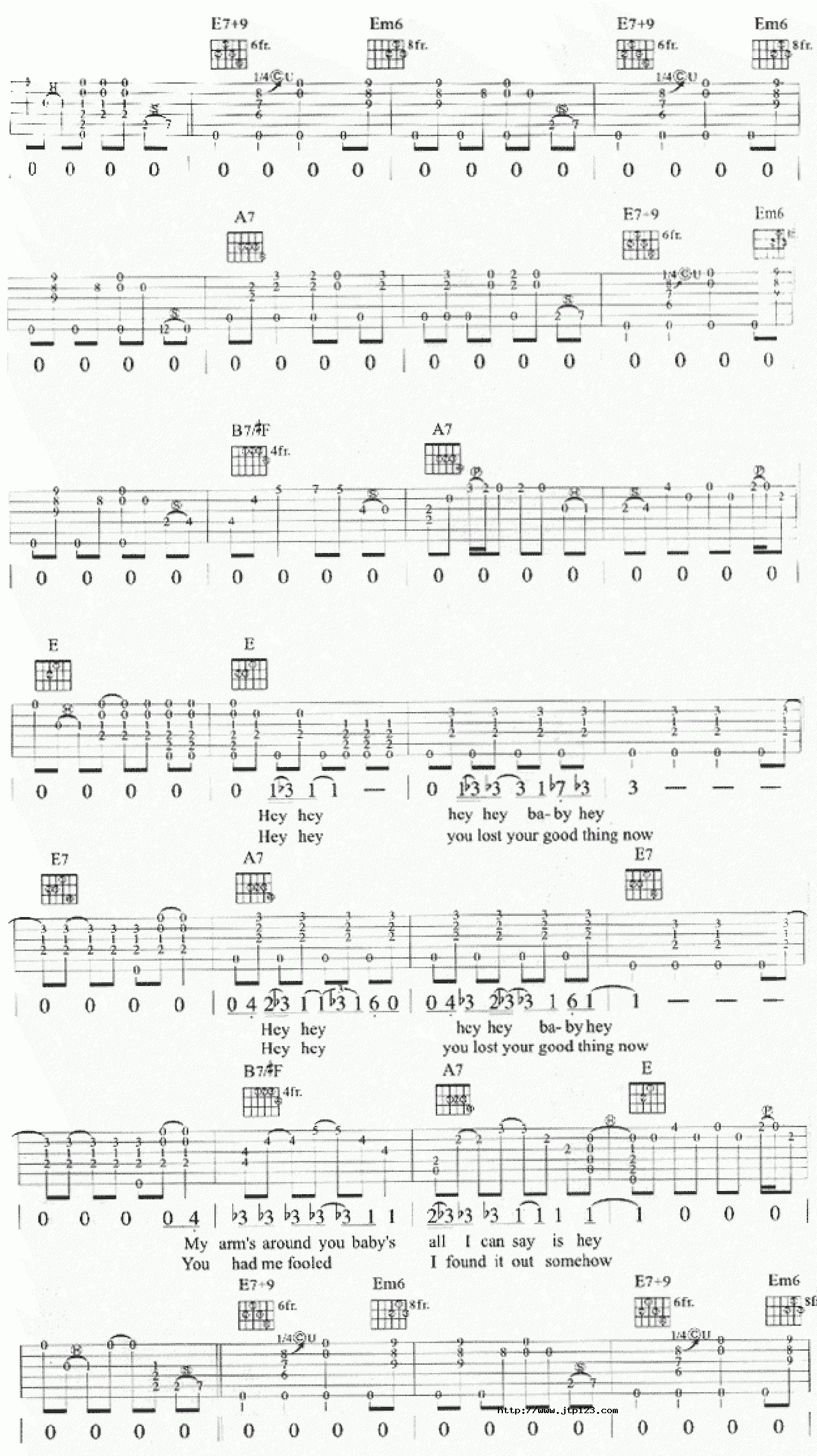 heyhey吉他谱_EricClapton_C调和弦弹唱谱_图谱3