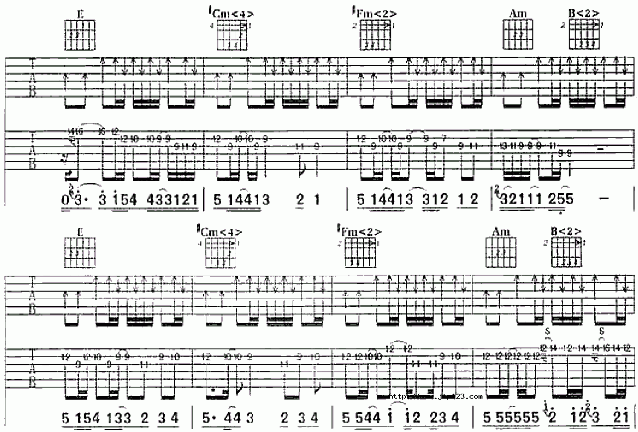 下手太重吉他谱_谢霆锋_G调和弦弹唱谱_扫描谱_图谱4